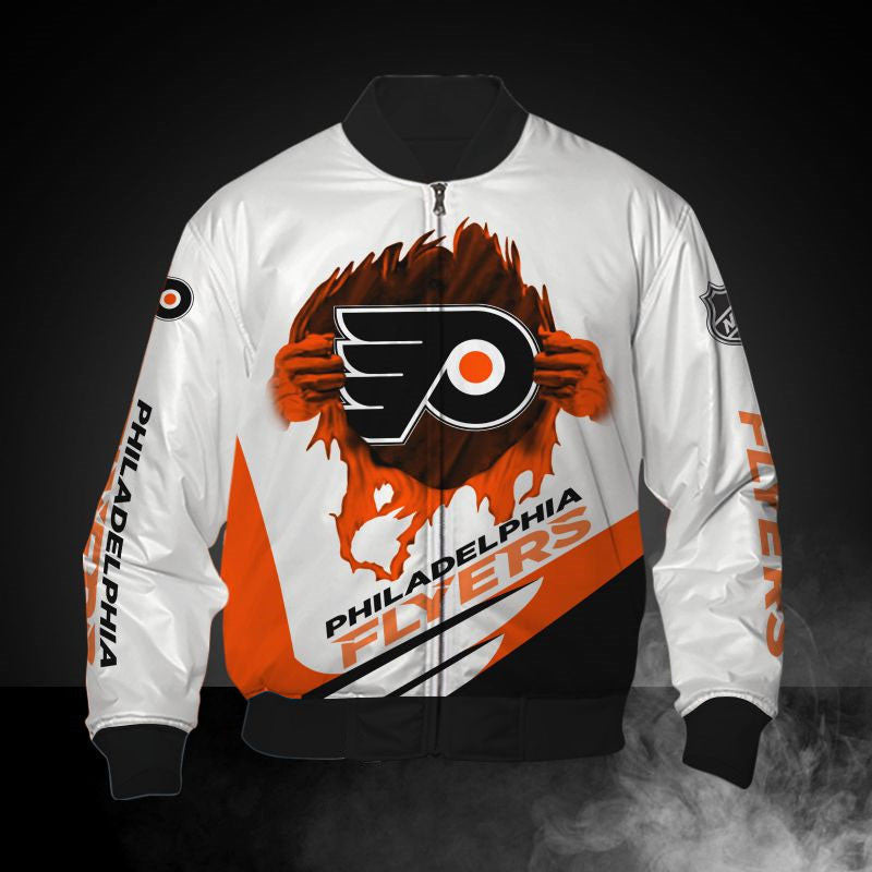 White Philadelphia Flyers Jacket Print 3D - Famjoys White Philadelphia Flyers Jacket Print 3D - Famjoys
