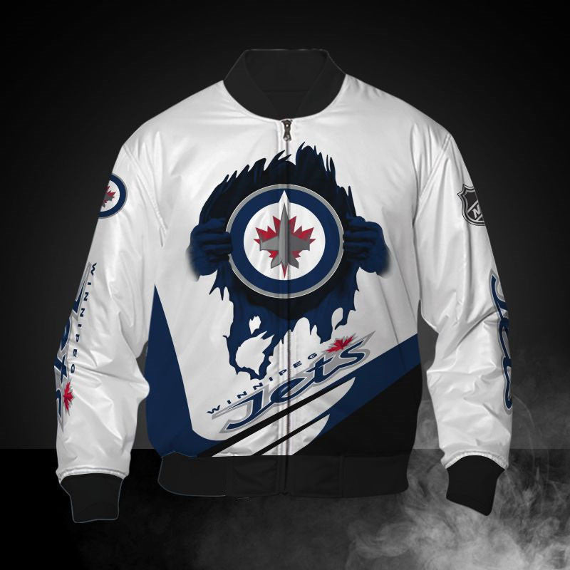 White Winnipeg Jets Jacket Print 3D - Famjoys White Winnipeg Jets Jacket Print 3D - Famjoys