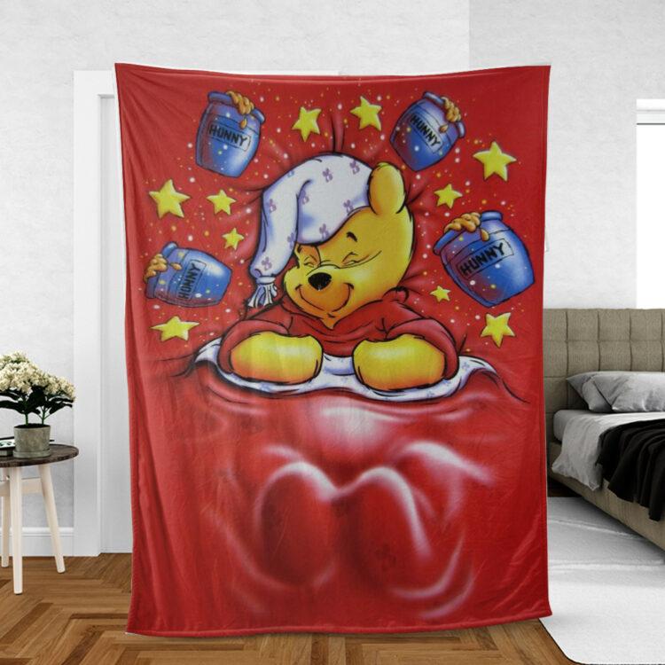 Winnie-the-Pooh Fan Gift, The Pooh Dreaming Hunny Comfy Sofa Throw Blanket Gift - Famjoys Winnie-the-Pooh Fan Gift, The Pooh Dreaming Hunny Comfy Sofa Throw Blanket Gift - Famjoys