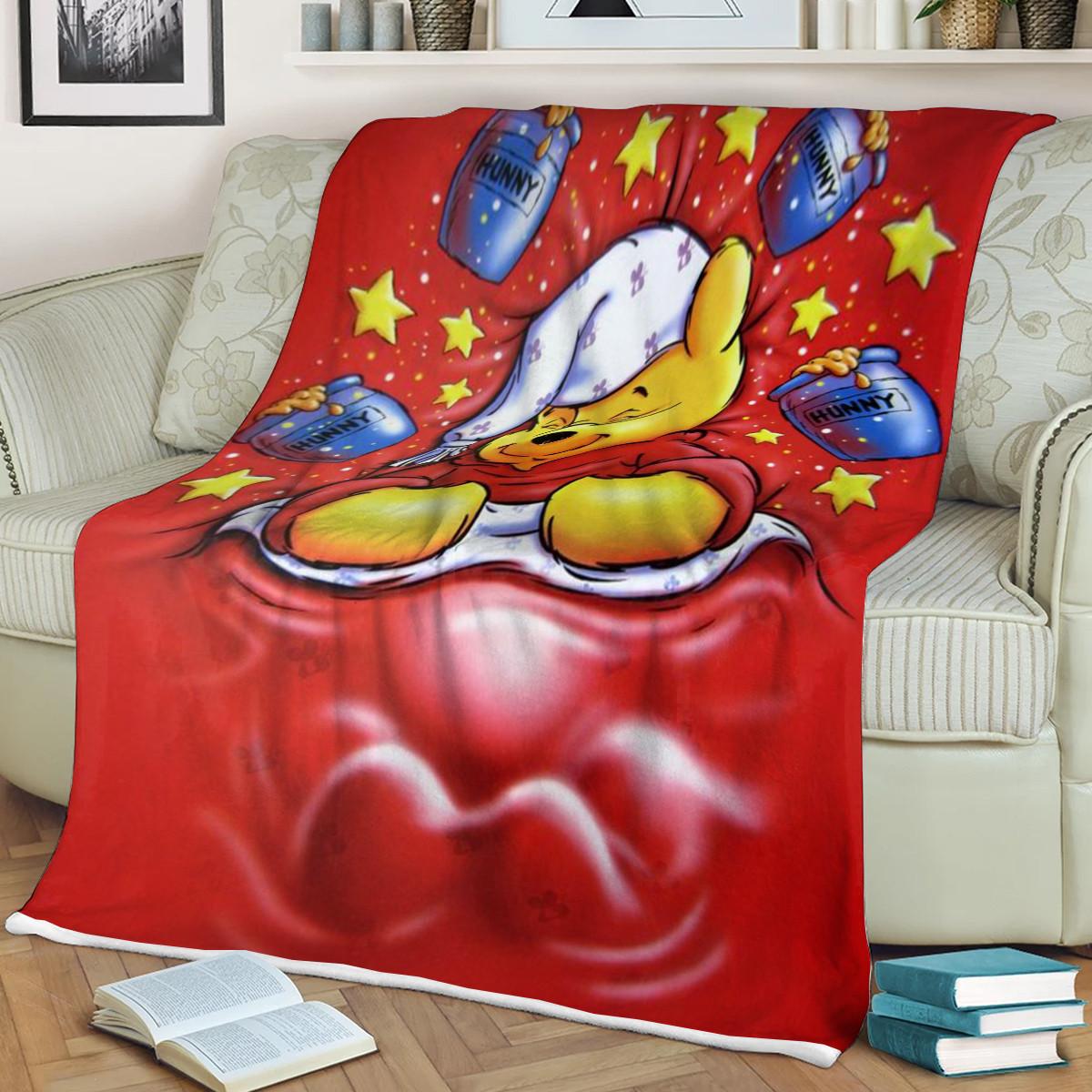 Winnie-the-Pooh Fan Gift, The Pooh Dreaming Hunny Comfy Sofa Throw Blanket Gift - Famjoys Winnie-the-Pooh Fan Gift, The Pooh Dreaming Hunny Comfy Sofa Throw Blanket Gift - Famjoys
