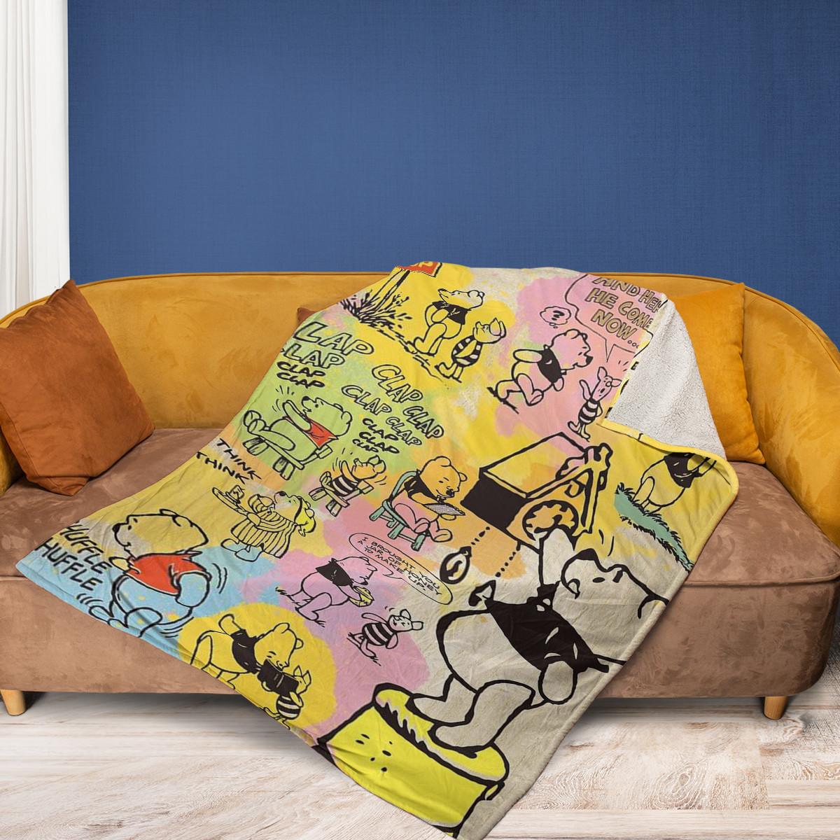 Winnie-the-Pooh Fan Gift, The Pooh With Piglet Comfy Sofa Throw Blanket Gift - Famjoys Winnie-the-Pooh Fan Gift, The Pooh With Piglet Comfy Sofa Throw Blanket Gift - Famjoys