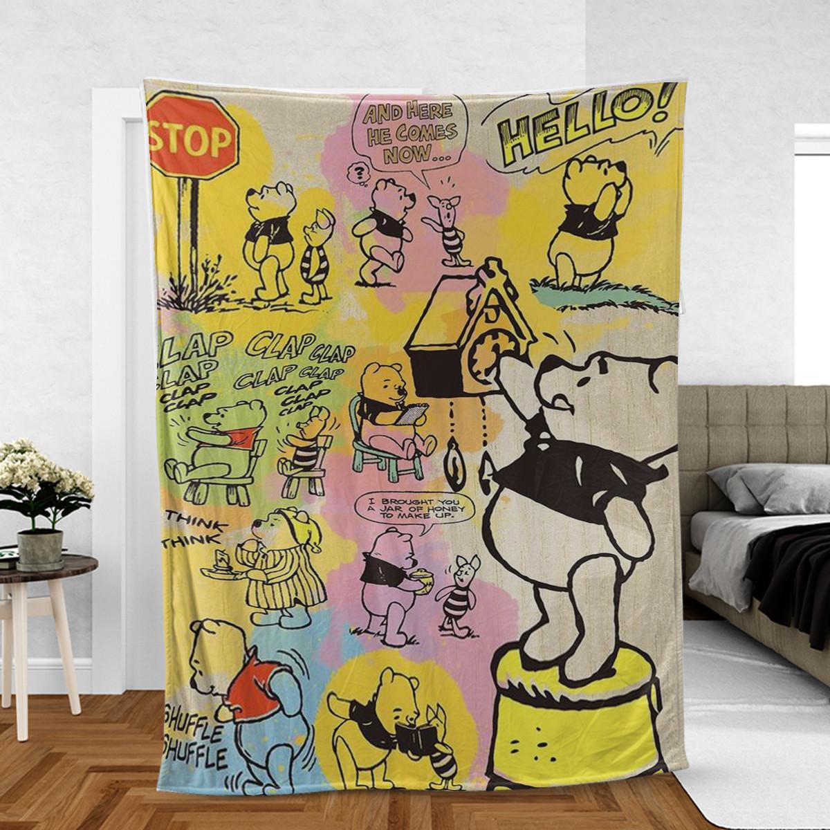 Winnie-the-Pooh Fan Gift, The Pooh With Piglet Comfy Sofa Throw Blanket Gift - Famjoys Winnie-the-Pooh Fan Gift, The Pooh With Piglet Comfy Sofa Throw Blanket Gift - Famjoys