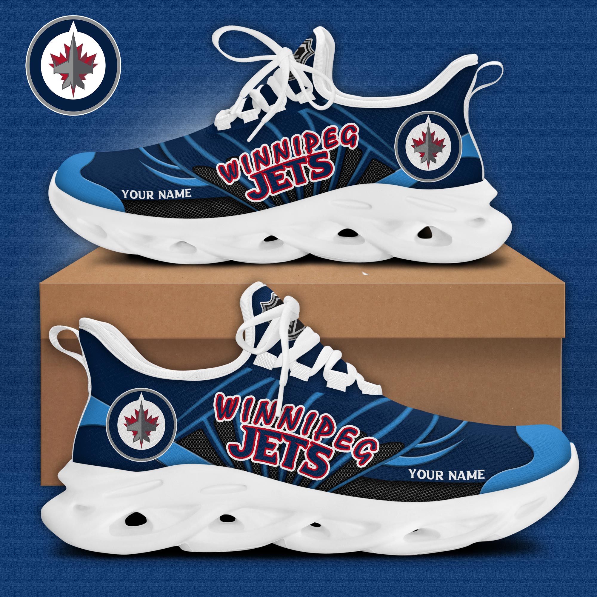 Winnipeg Jets Personalized Max Soul Shoes - Famjoys Winnipeg Jets Personalized Max Soul Shoes - Famjoys