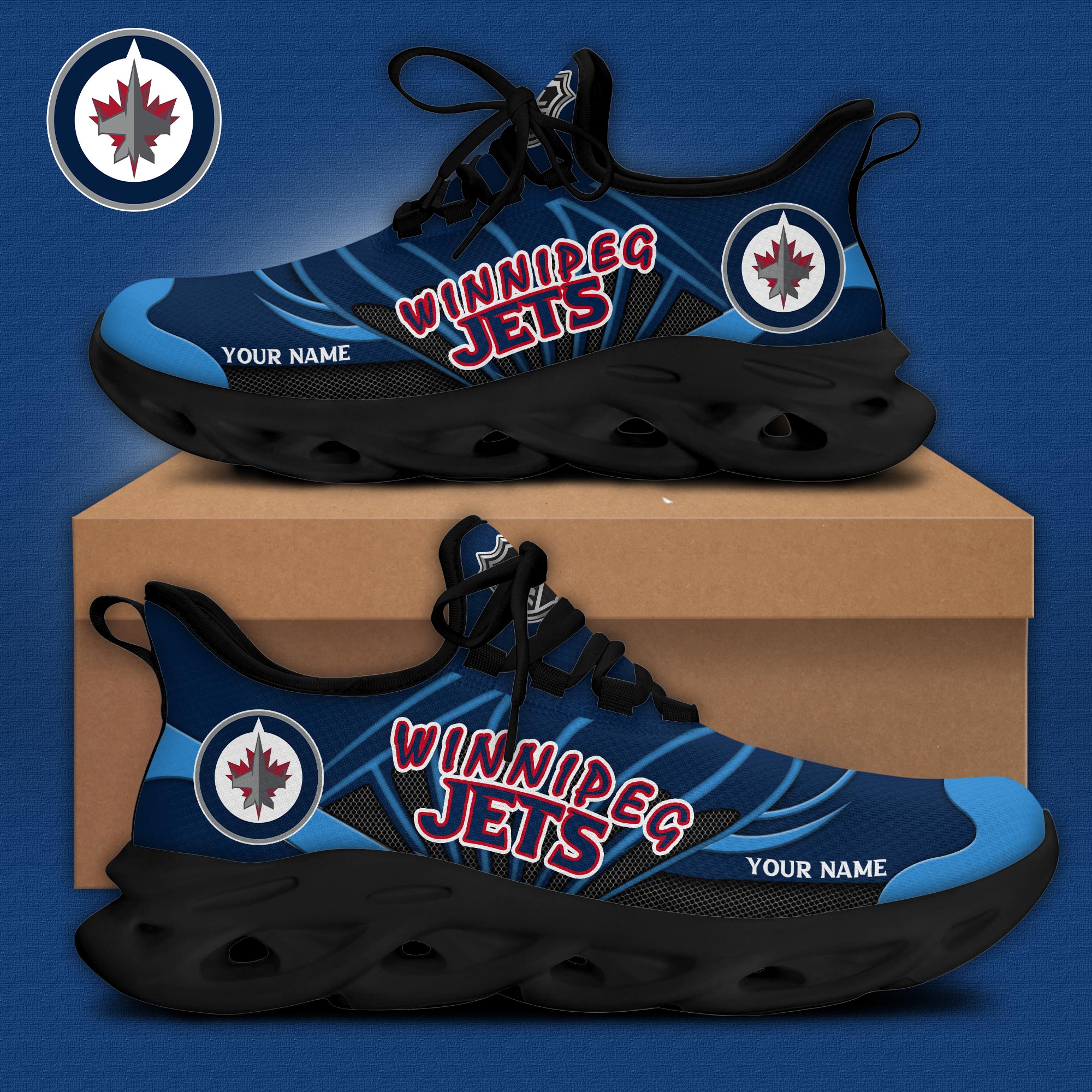 Winnipeg Jets Personalized Max Soul Shoes - Famjoys Winnipeg Jets Personalized Max Soul Shoes - Famjoys