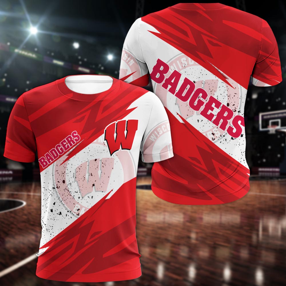 Wisconsin Badgers All Over Print Apparel - Famjoys Wisconsin Badgers All Over Print Apparel - Famjoys
