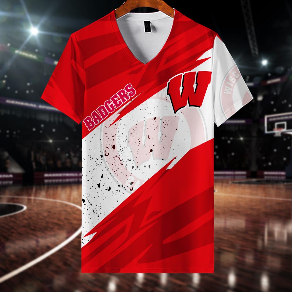Wisconsin Badgers All Over Print Apparel - Famjoys Wisconsin Badgers All Over Print Apparel - Famjoys