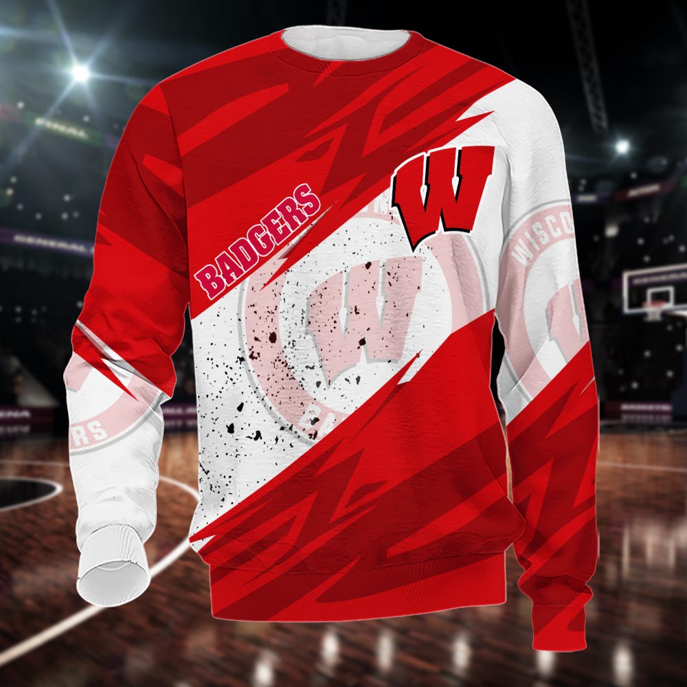 Wisconsin Badgers All Over Print Apparel - Famjoys Wisconsin Badgers All Over Print Apparel - Famjoys