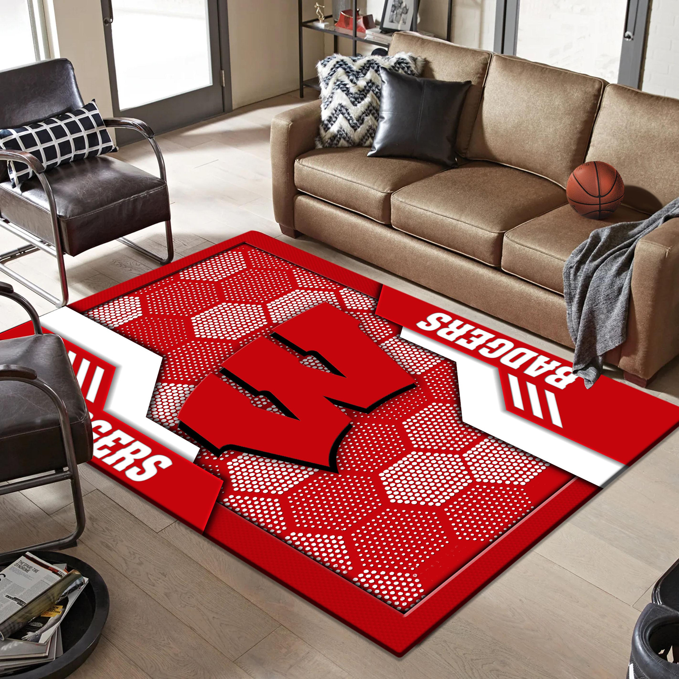 Wisconsin Badgers Area Rugs 3755 - Famjoys Wisconsin Badgers Area Rugs 3755 - Famjoys