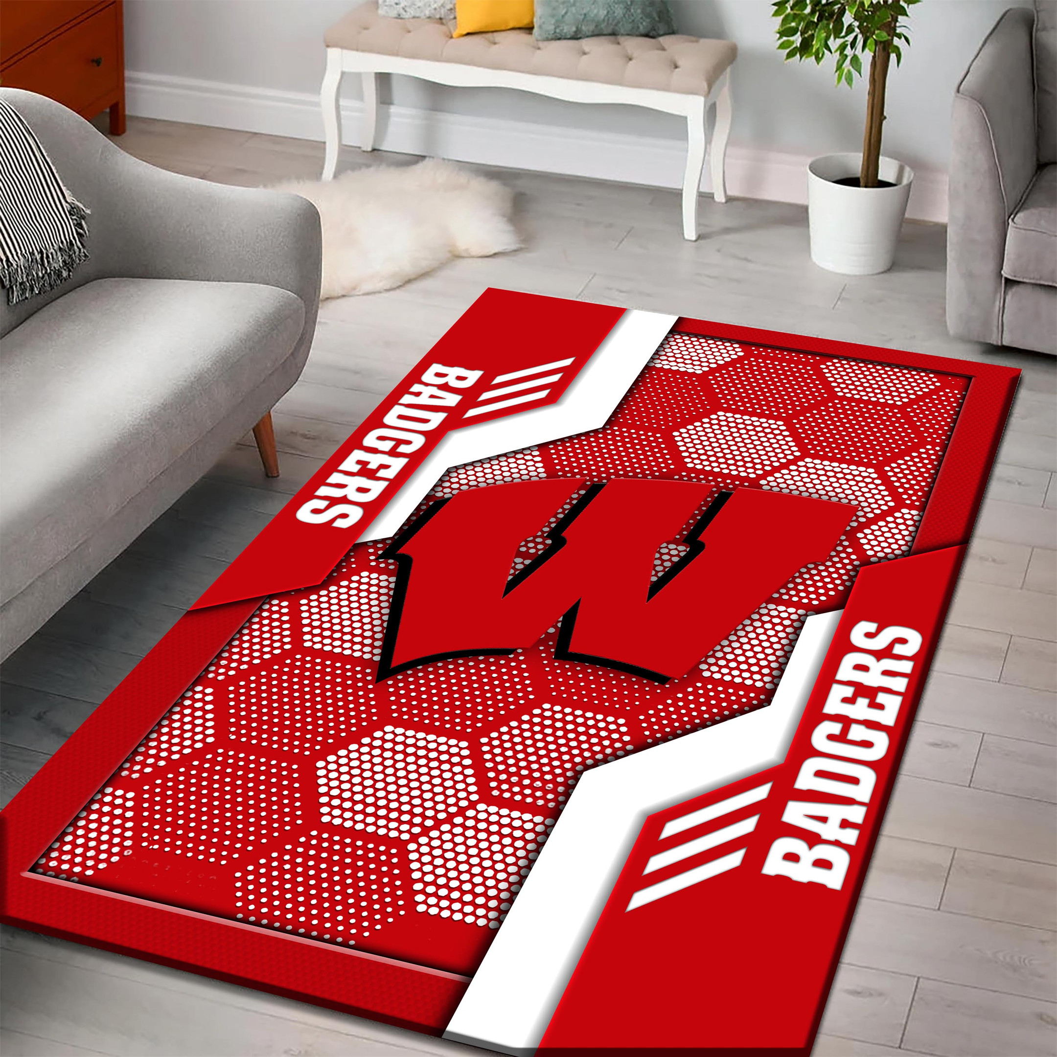 Wisconsin Badgers Area Rugs 3755 - Famjoys Wisconsin Badgers Area Rugs 3755 - Famjoys