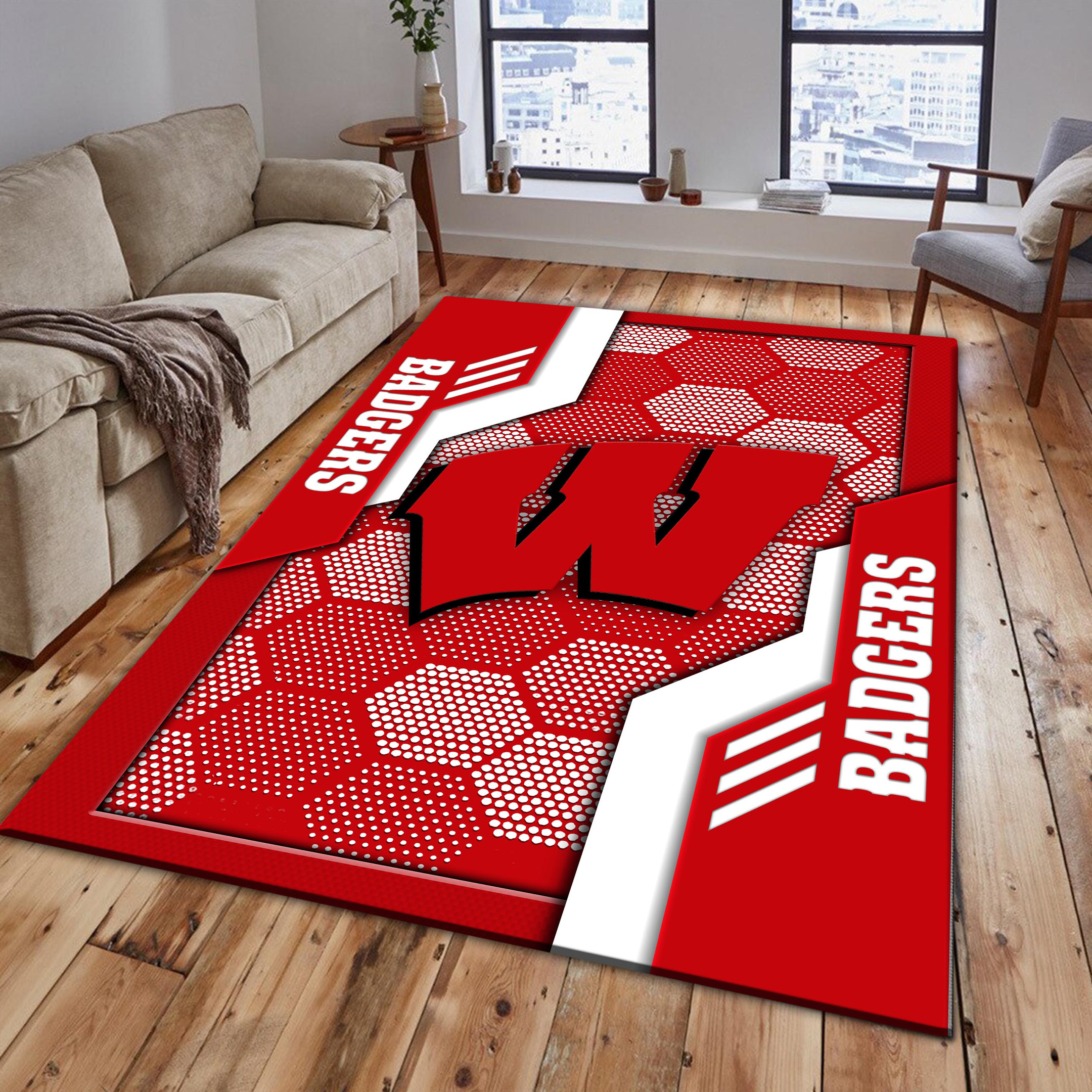 Wisconsin Badgers Area Rugs 3755 - Famjoys Wisconsin Badgers Area Rugs 3755 - Famjoys