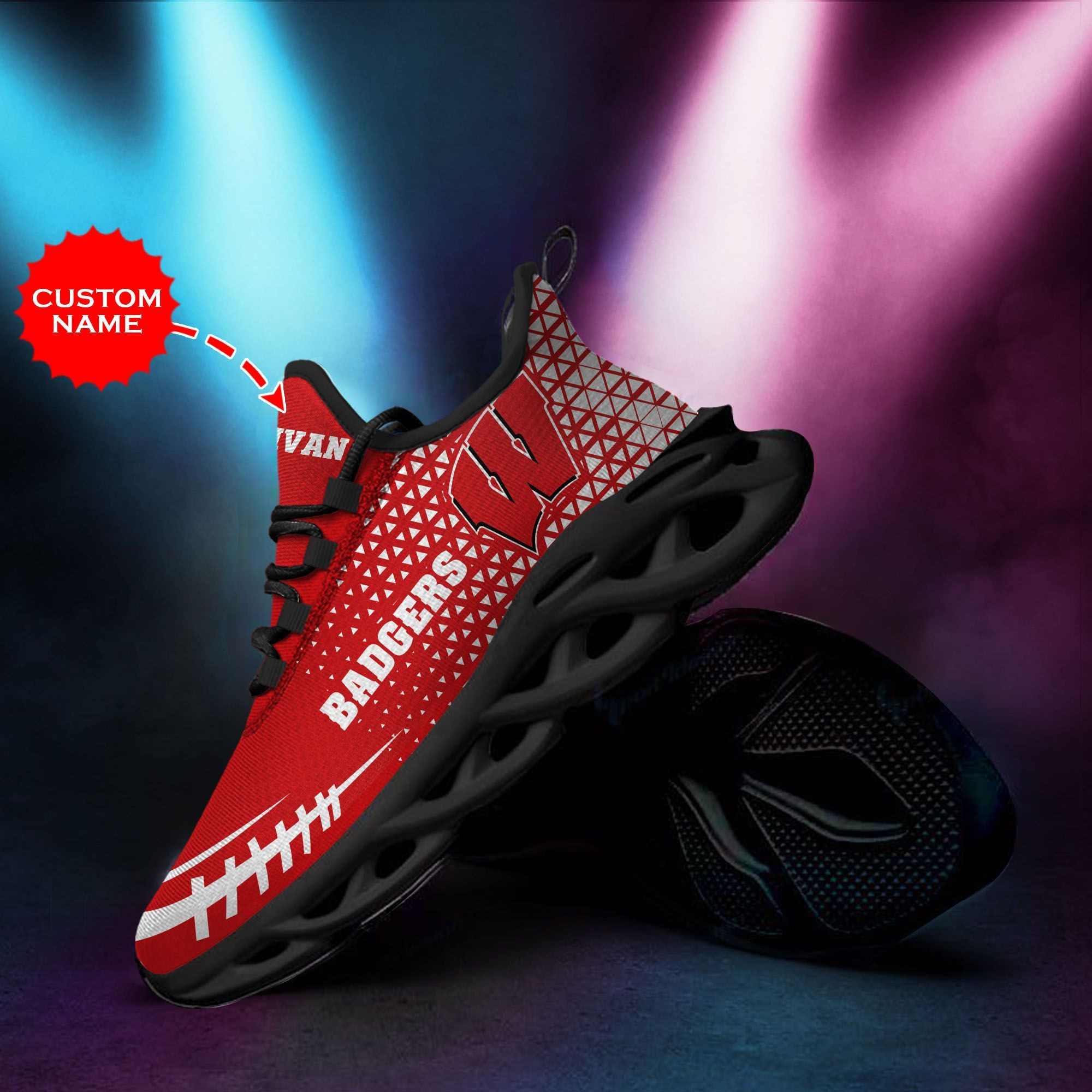 Wisconsin Badgers Custom Personalized Max Soul Sneakers Shoes - Famjoys Wisconsin Badgers Custom Personalized Max Soul Sneakers Shoes - Famjoys
