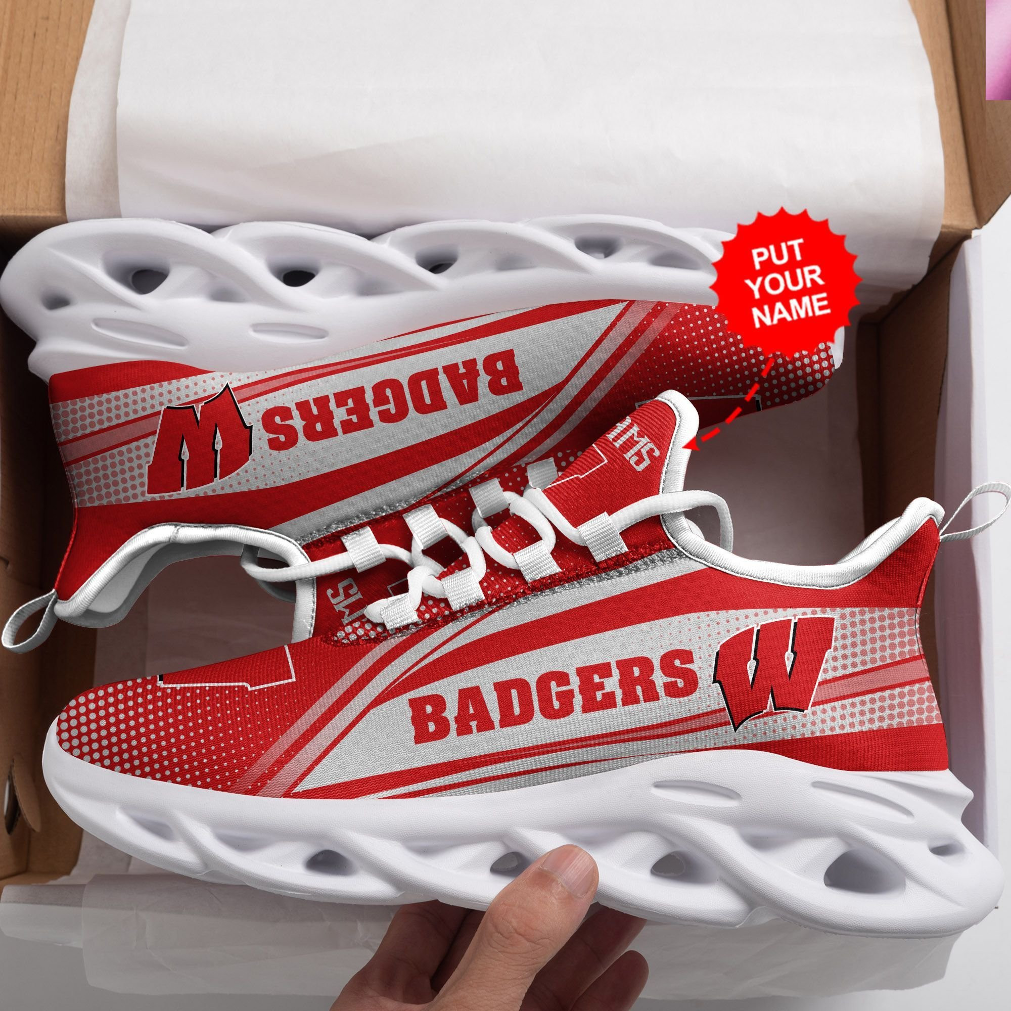 Wisconsin Badgers Custom Personalized Max Soul Sneakers Shoes - Famjoys Wisconsin Badgers Custom Personalized Max Soul Sneakers Shoes - Famjoys