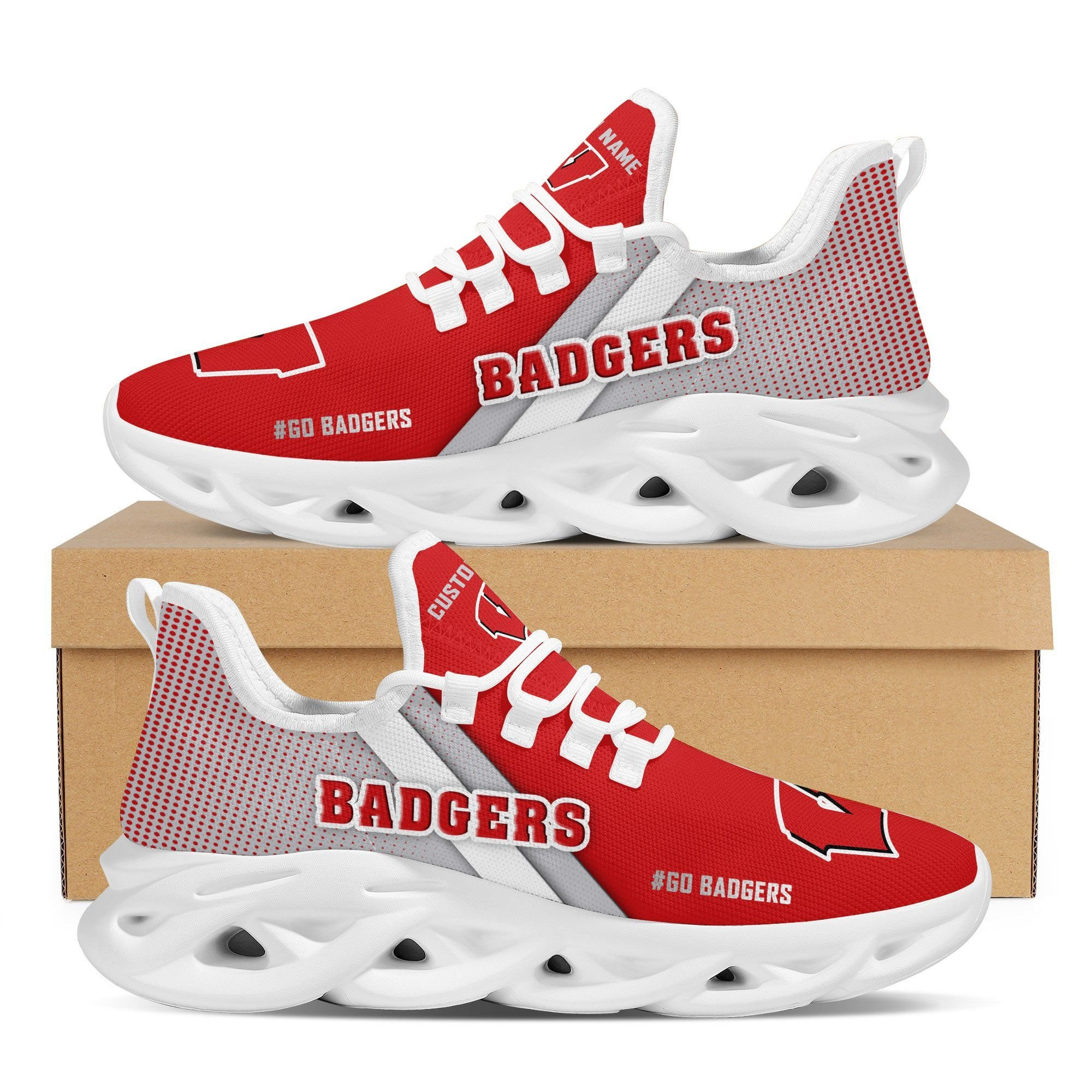 Wisconsin Badgers Custom Personalized Max Soul Sneakers Shoes University of WisconsinMadison - Famjoys Wisconsin Badgers Custom Personalized Max Soul Sneakers Shoes University of WisconsinMadison - Famjoys