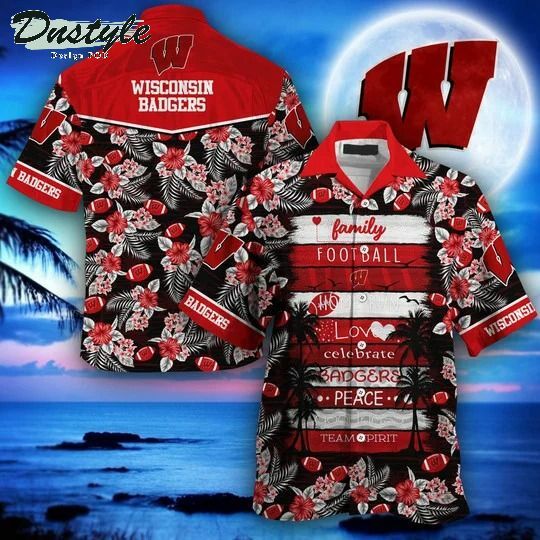 Wisconsin Badgers Hawaiian Shirt - Famjoys Wisconsin Badgers Hawaiian Shirt - Famjoys