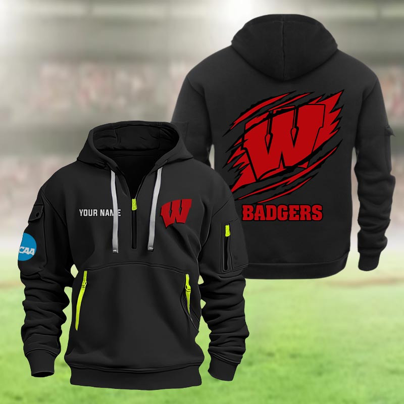 Wisconsin Badgers Heavy Hoodie - Famjoys Wisconsin Badgers Heavy Hoodie - Famjoys