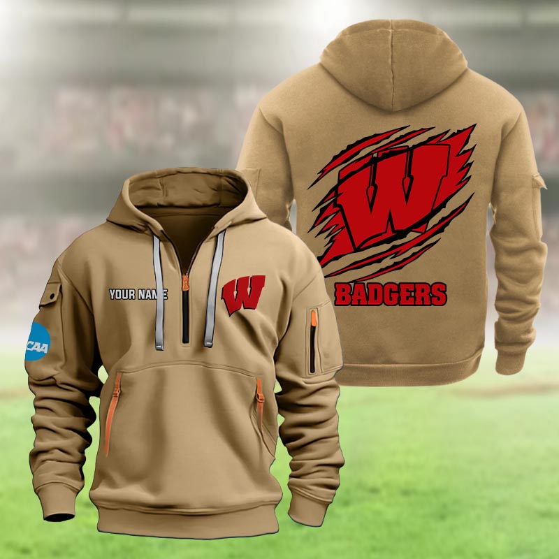 Wisconsin Badgers Heavy Hoodie - Famjoys Wisconsin Badgers Heavy Hoodie - Famjoys