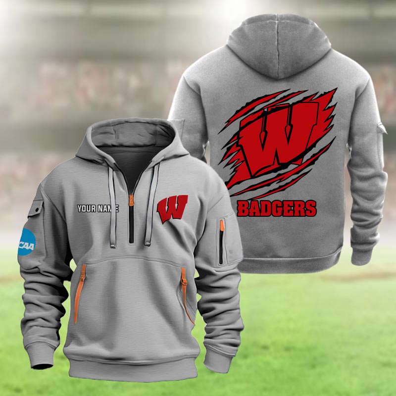 Wisconsin Badgers Heavy Hoodie - Famjoys Wisconsin Badgers Heavy Hoodie - Famjoys