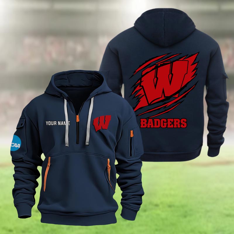 Wisconsin Badgers Heavy Hoodie - Famjoys Wisconsin Badgers Heavy Hoodie - Famjoys