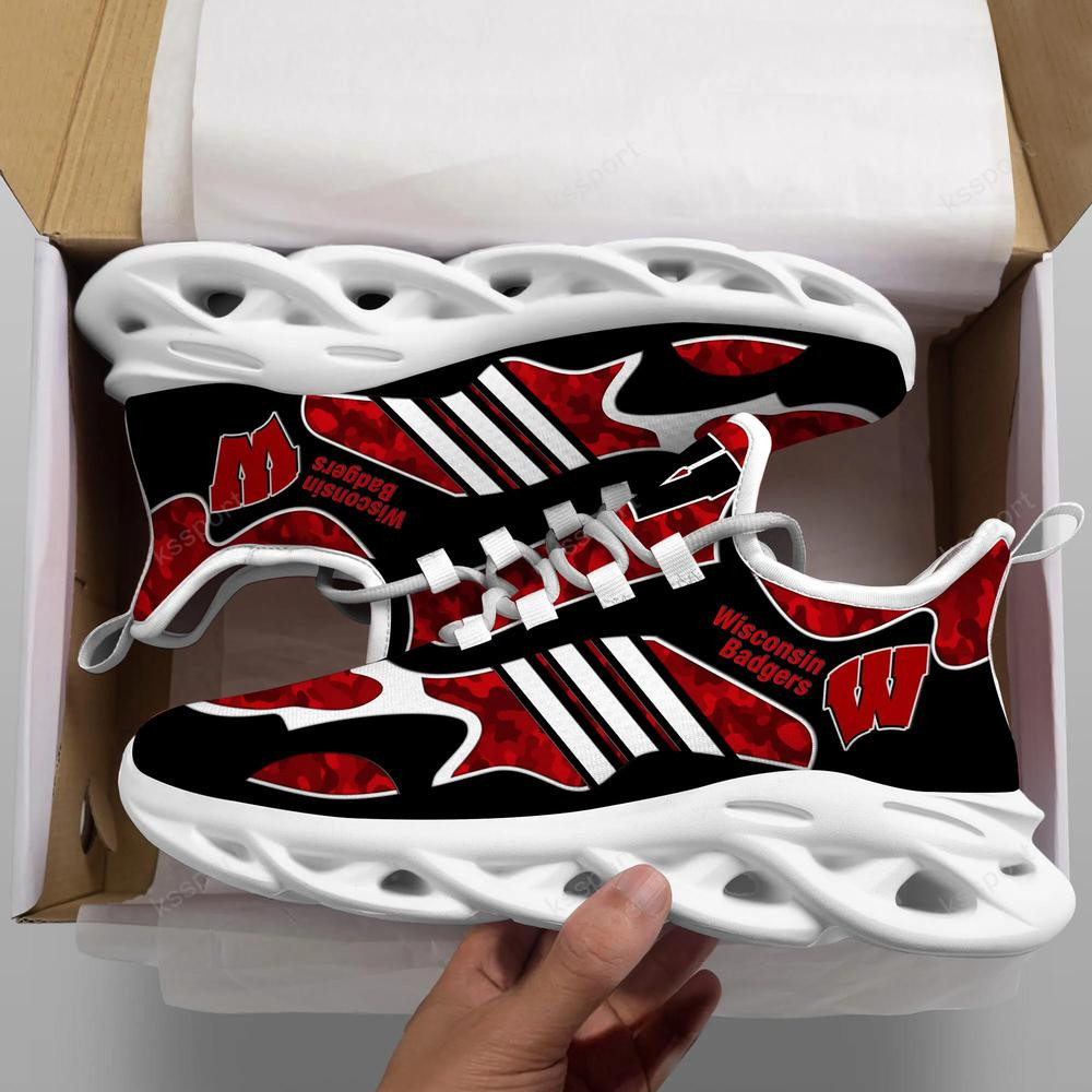 Wisconsin Badgers Max Soul Clunky, Camo Running Sneakers For Fan Ever - Famjoys Wisconsin Badgers Max Soul Clunky, Camo Running Sneakers For Fan Ever - Famjoys