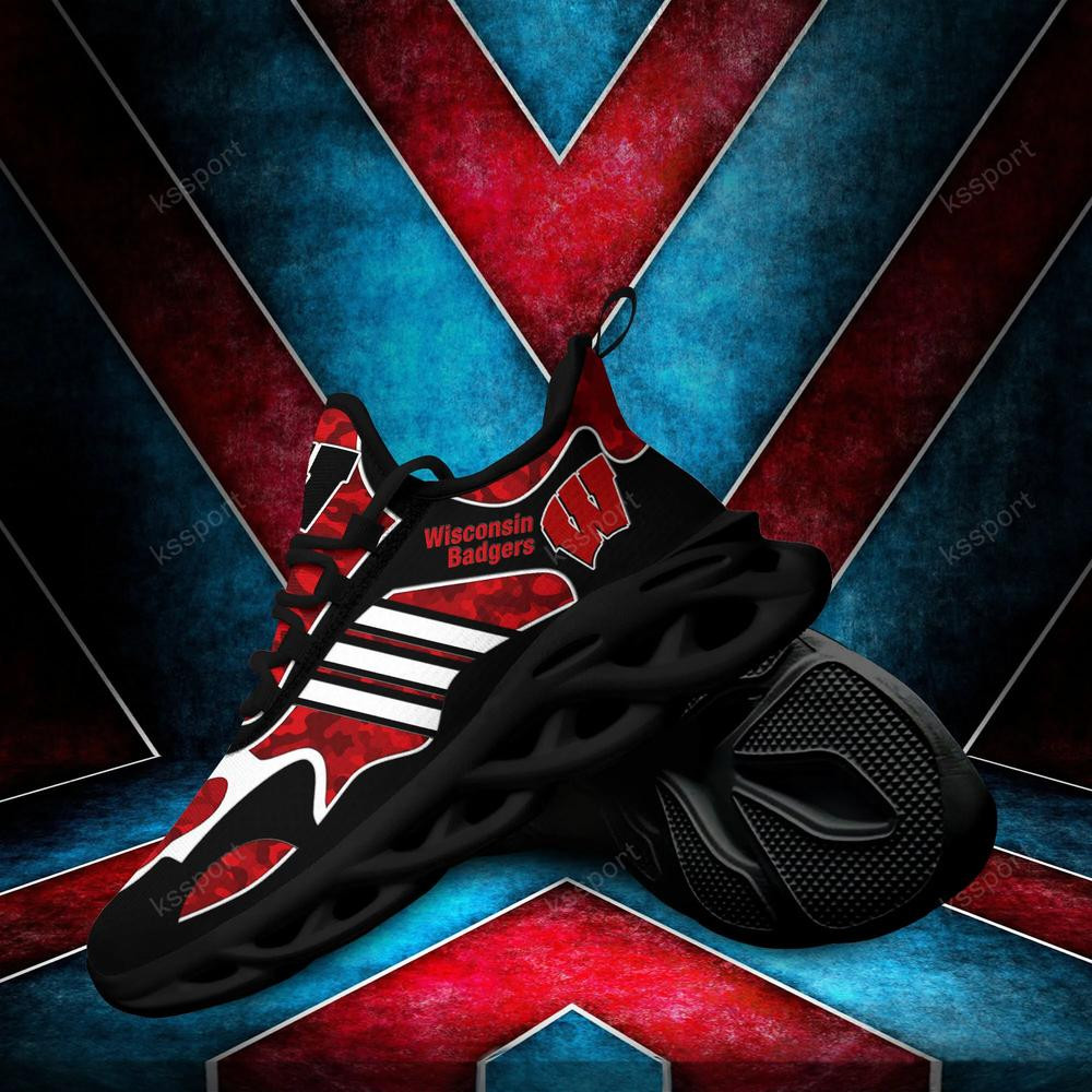 Wisconsin Badgers Max Soul Clunky, Camo Running Sneakers For Fan Ever - Famjoys Wisconsin Badgers Max Soul Clunky, Camo Running Sneakers For Fan Ever - Famjoys