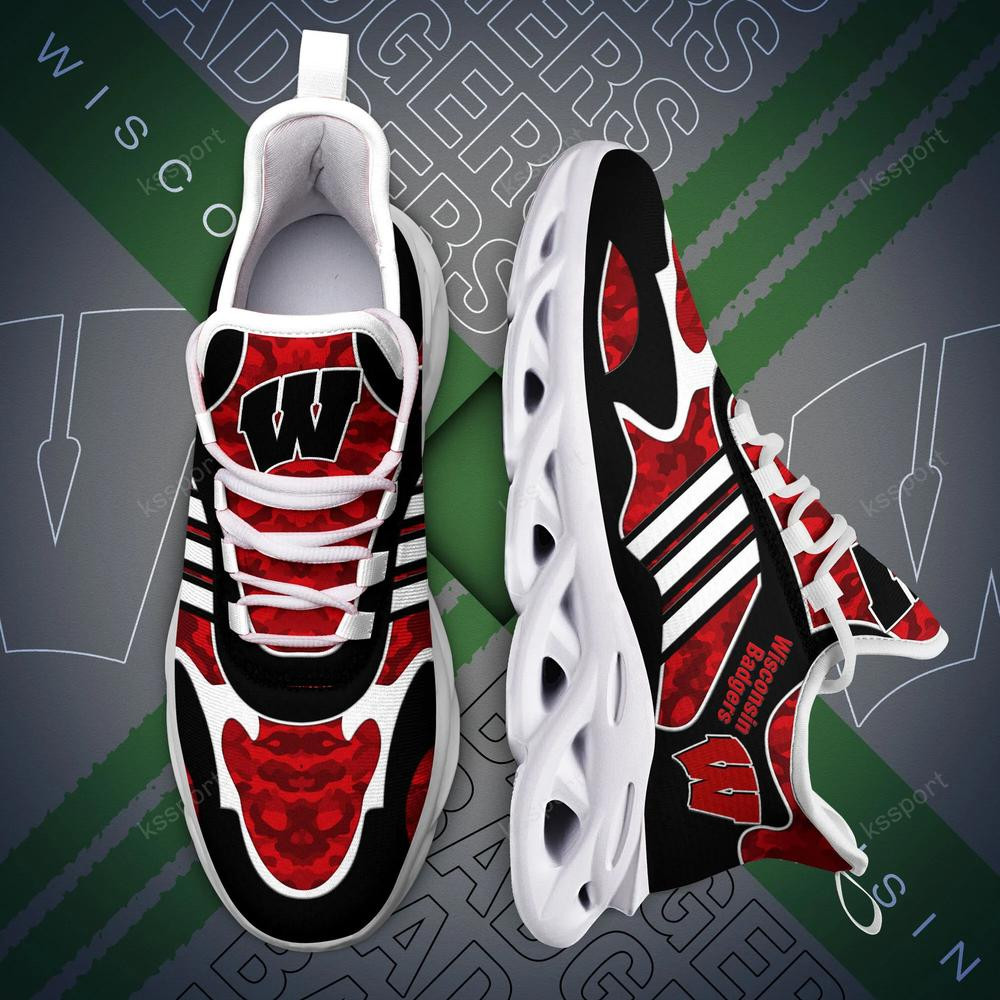 Wisconsin Badgers Max Soul Clunky, Camo Running Sneakers For Fan Ever - Famjoys Wisconsin Badgers Max Soul Clunky, Camo Running Sneakers For Fan Ever - Famjoys