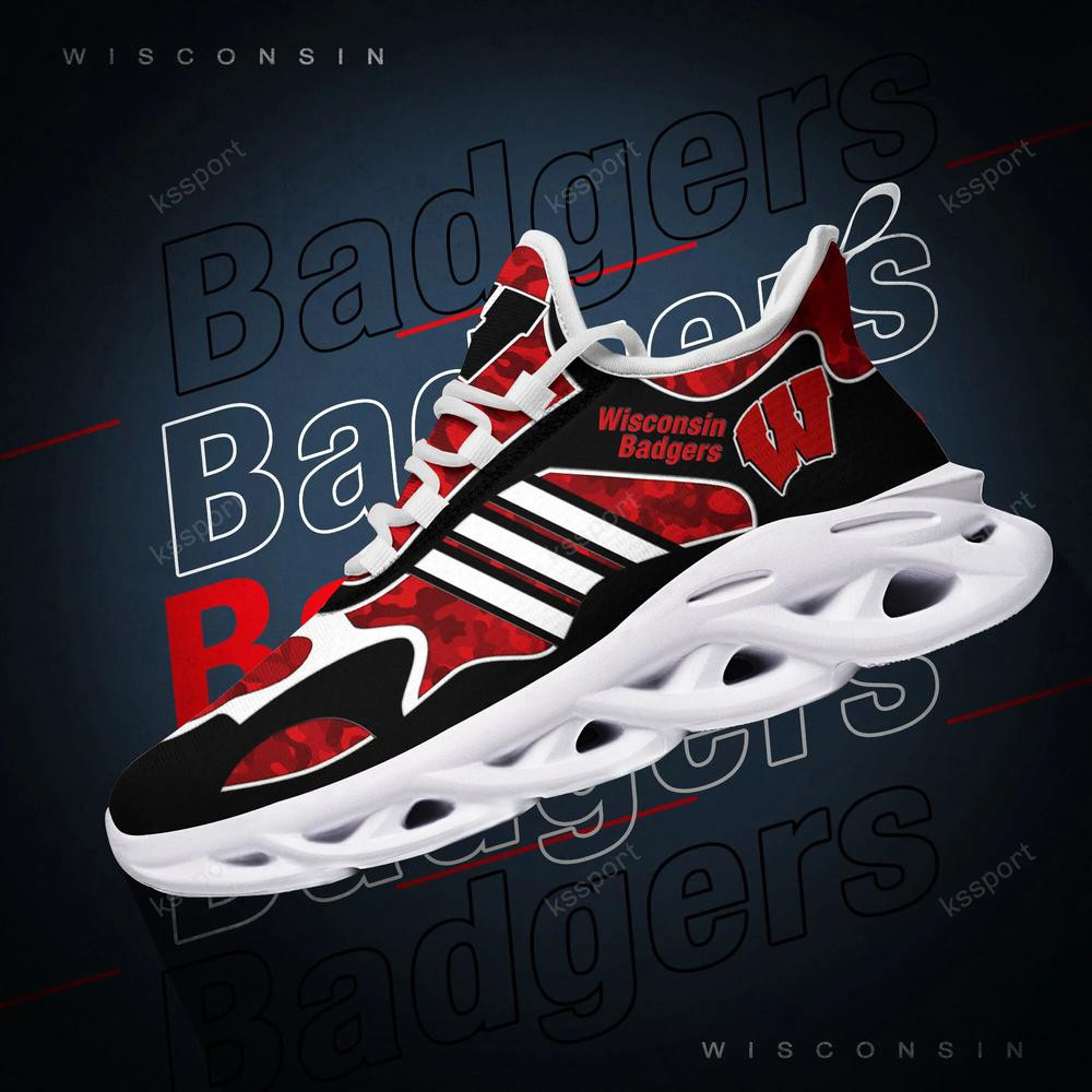 Wisconsin Badgers Max Soul Clunky, Camo Running Sneakers For Fan Ever - Famjoys Wisconsin Badgers Max Soul Clunky, Camo Running Sneakers For Fan Ever - Famjoys