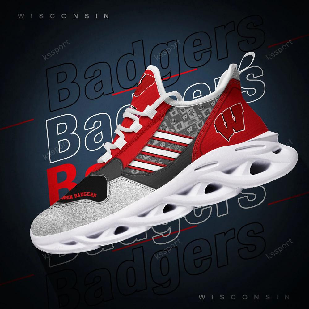 Wisconsin Badgers Max Soul Clunky, Running Sneakers - Famjoys Wisconsin Badgers Max Soul Clunky, Running Sneakers - Famjoys