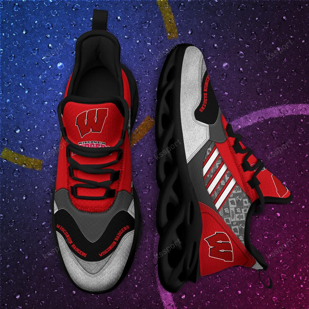 Wisconsin Badgers Max Soul Clunky, Running Sneakers - Famjoys Wisconsin Badgers Max Soul Clunky, Running Sneakers - Famjoys