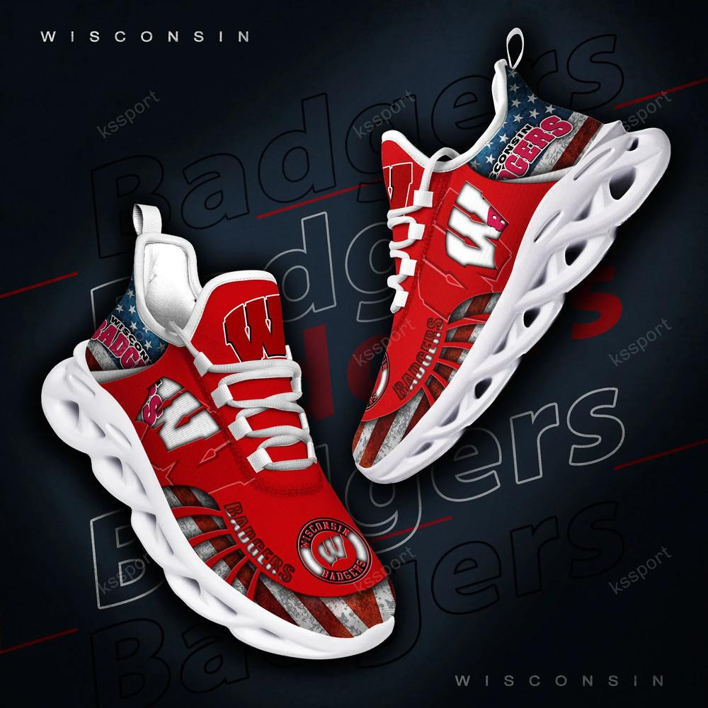Wisconsin Badgers Max Soul Clunky Shoes - Famjoys Wisconsin Badgers Max Soul Clunky Shoes - Famjoys