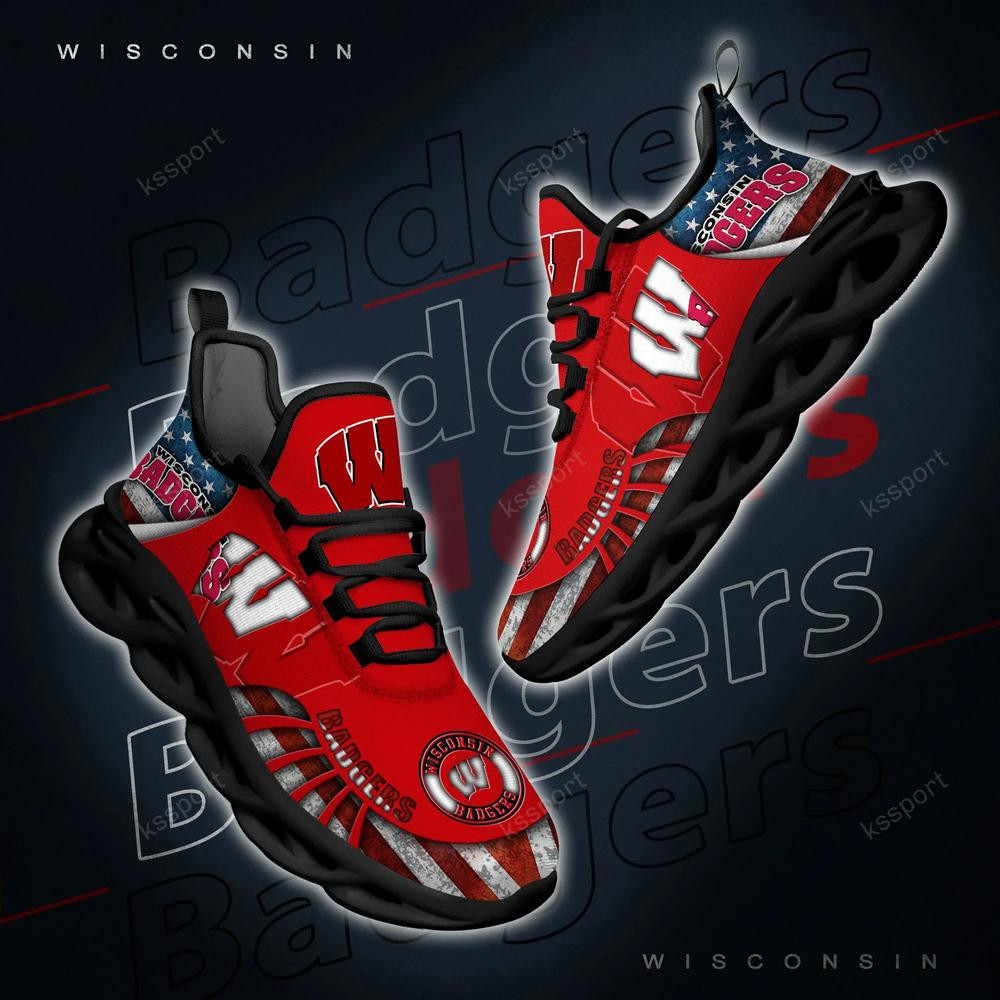 Wisconsin Badgers Max Soul Clunky Shoes - Famjoys Wisconsin Badgers Max Soul Clunky Shoes - Famjoys