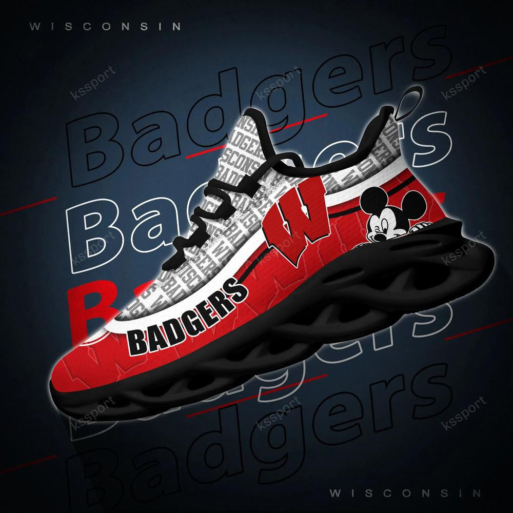 Wisconsin Badgers Max Soul Clunky Sneakers - Famjoys Wisconsin Badgers Max Soul Clunky Sneakers - Famjoys