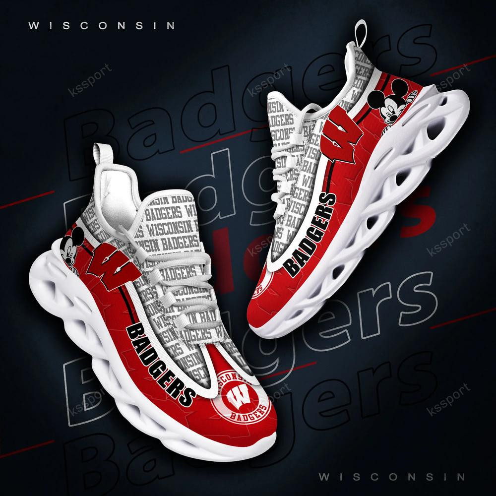 Wisconsin Badgers Max Soul Clunky Sneakers - Famjoys Wisconsin Badgers Max Soul Clunky Sneakers - Famjoys
