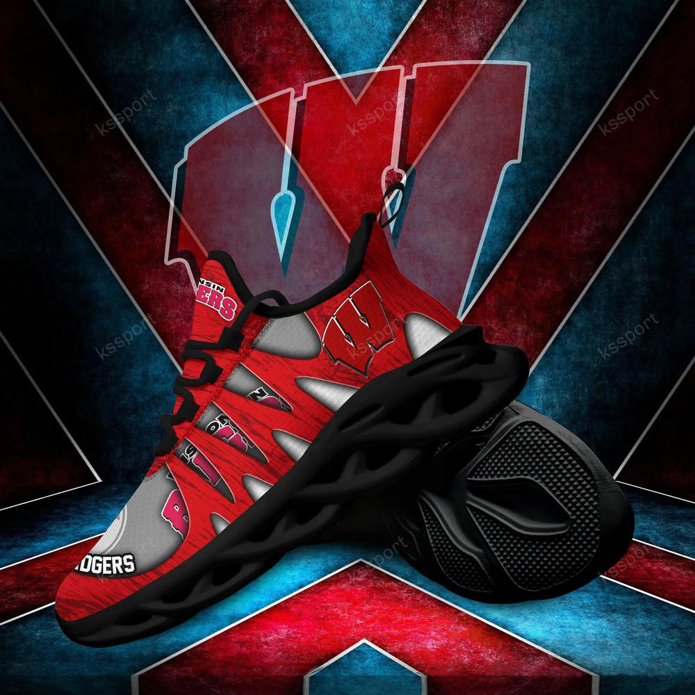Wisconsin Badgers Max Soul Shoes, Running Sneakers - Famjoys Wisconsin Badgers Max Soul Shoes, Running Sneakers - Famjoys