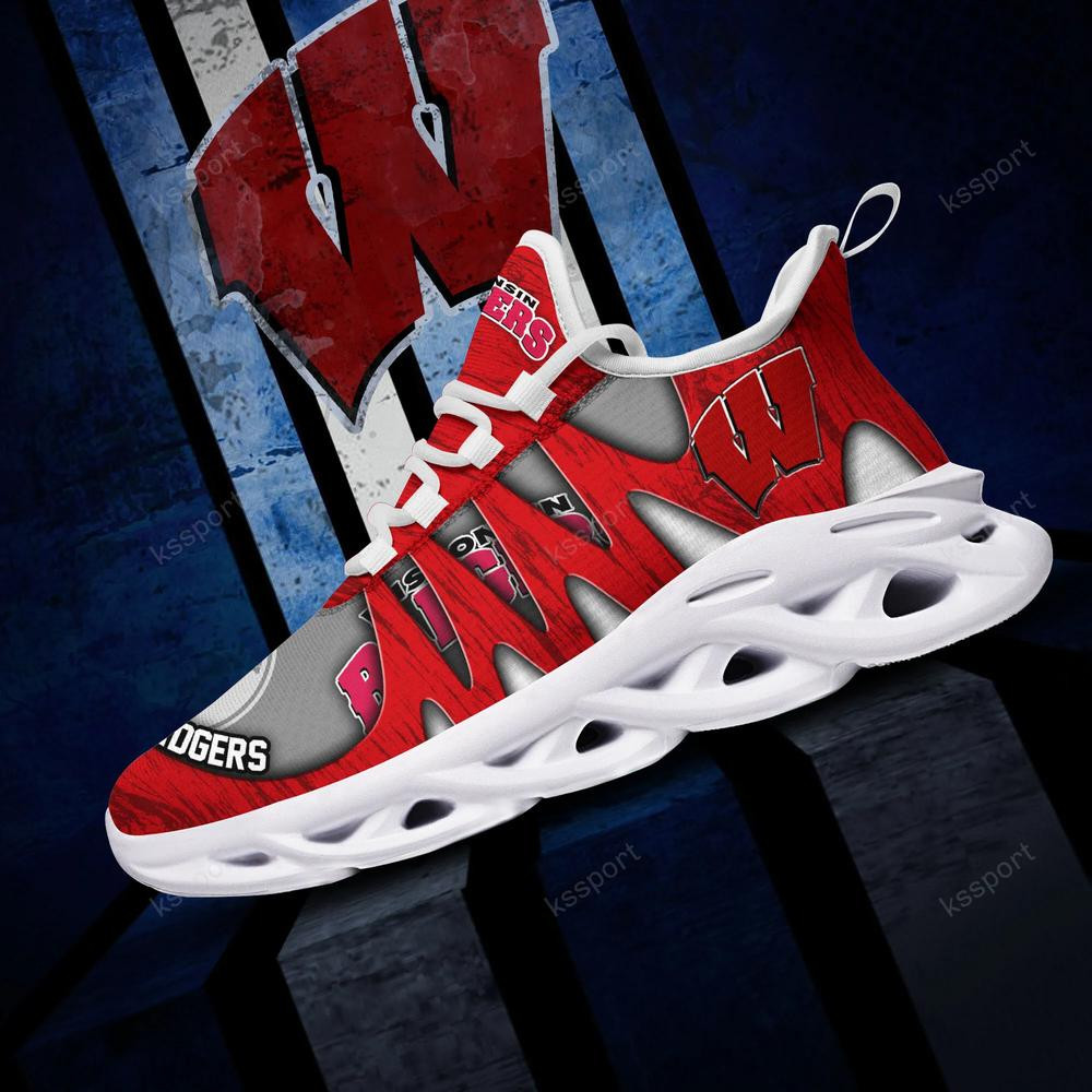 Wisconsin Badgers Max Soul Shoes, Running Sneakers - Famjoys Wisconsin Badgers Max Soul Shoes, Running Sneakers - Famjoys