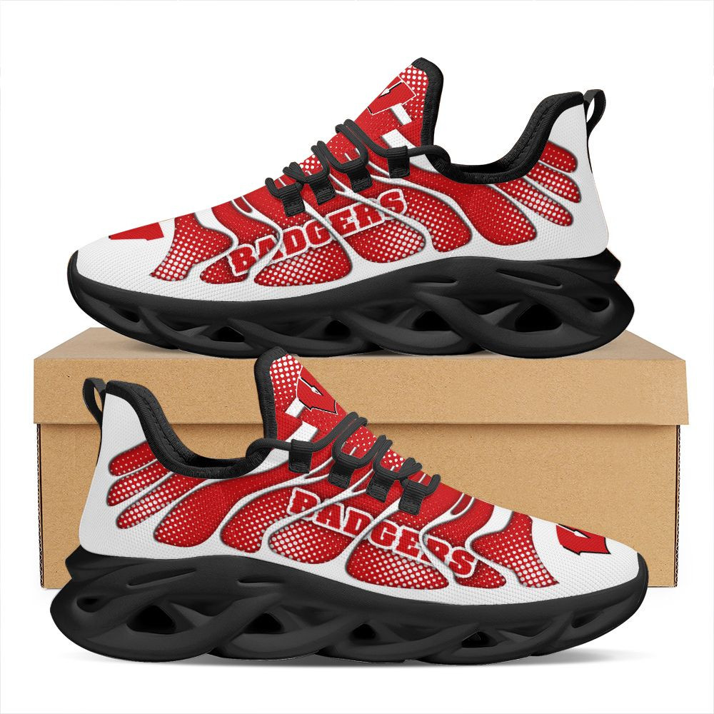 Wisconsin Badgers Max Soul Sneakers Shoes - Famjoys Wisconsin Badgers Max Soul Sneakers Shoes - Famjoys