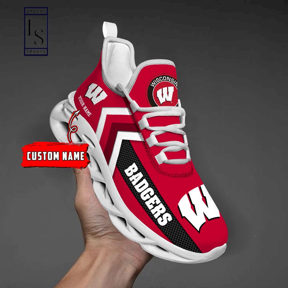 Wisconsin Badgers Personalized Max Soul Shoes - Famjoys Wisconsin Badgers Personalized Max Soul Shoes - Famjoys
