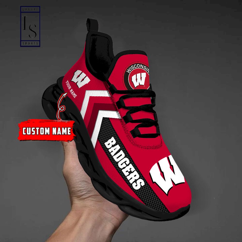 Wisconsin Badgers Personalized Max Soul Shoes - Famjoys Wisconsin Badgers Personalized Max Soul Shoes - Famjoys