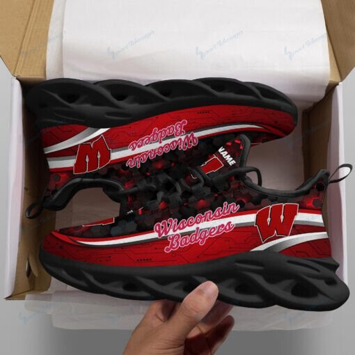 Wisconsin Badgers Personalized Max Soul YZ Running Sneakers 112 - Famjoys Wisconsin Badgers Personalized Max Soul YZ Running Sneakers 112 - Famjoys