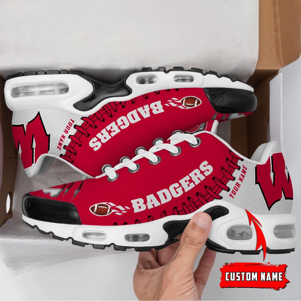 Wisconsin Badgers Personalized Name Air Cushion Sports Shoes Sneaker KLTNS220573 - Famjoys Wisconsin Badgers Personalized Name Air Cushion Sports Shoes Sneaker KLTNS220573 - Famjoys