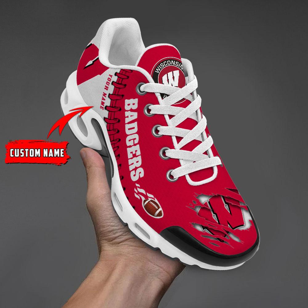 Wisconsin Badgers Personalized Name Air Cushion Sports Shoes Sneaker KLTNS220573 - Famjoys Wisconsin Badgers Personalized Name Air Cushion Sports Shoes Sneaker KLTNS220573 - Famjoys