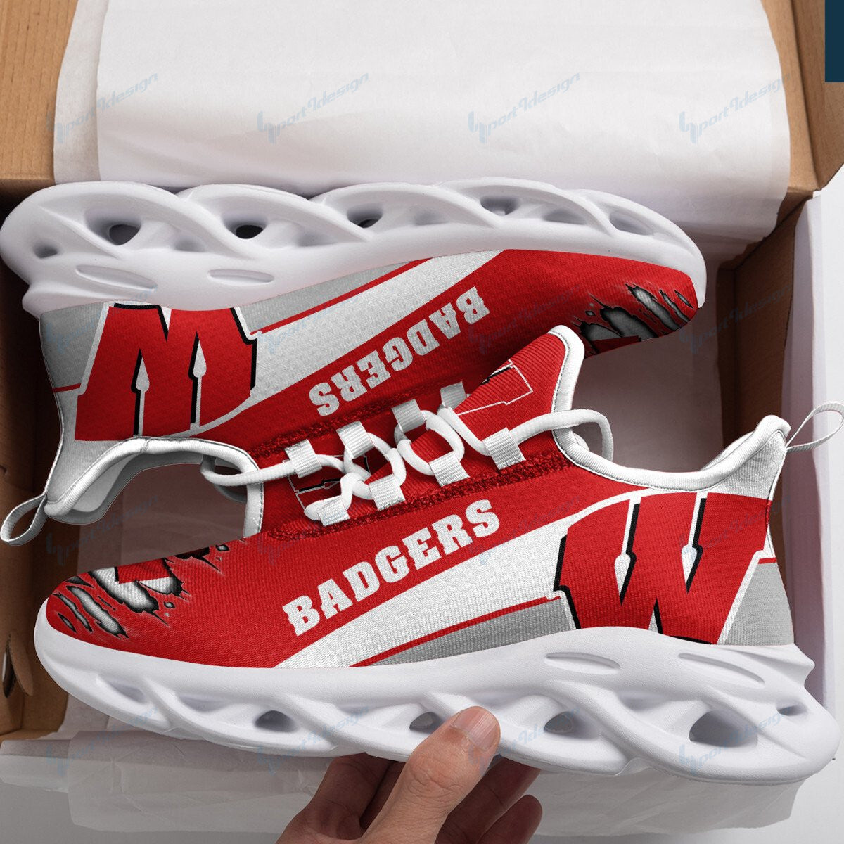 Wisconsin Badgers YZ Running Sneakers - Famjoys Wisconsin Badgers YZ Running Sneakers - Famjoys