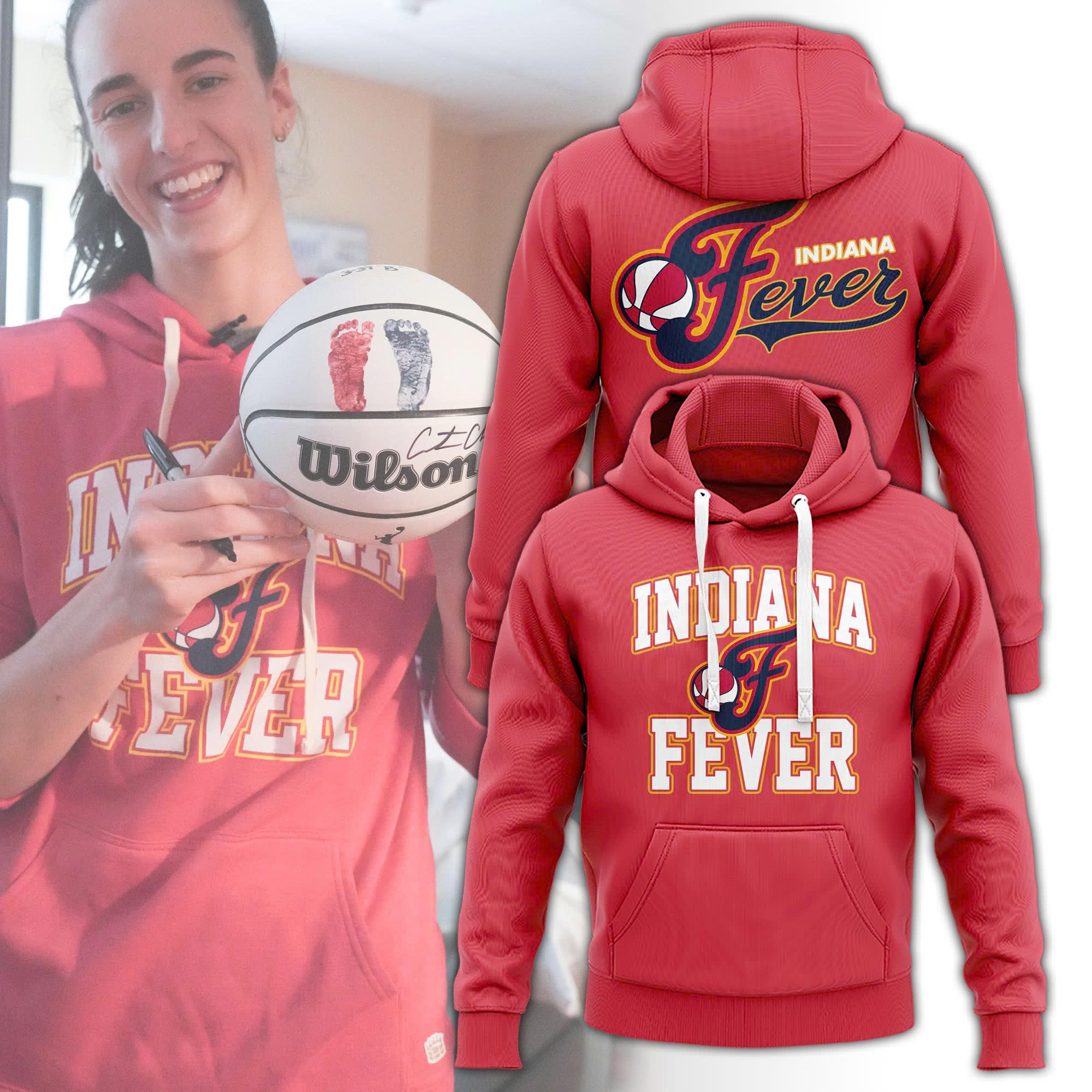WNBA Indiana Fever Team Overtime Pullover Hoodie - Famjoys WNBA Indiana Fever Team Overtime Pullover Hoodie - Famjoys