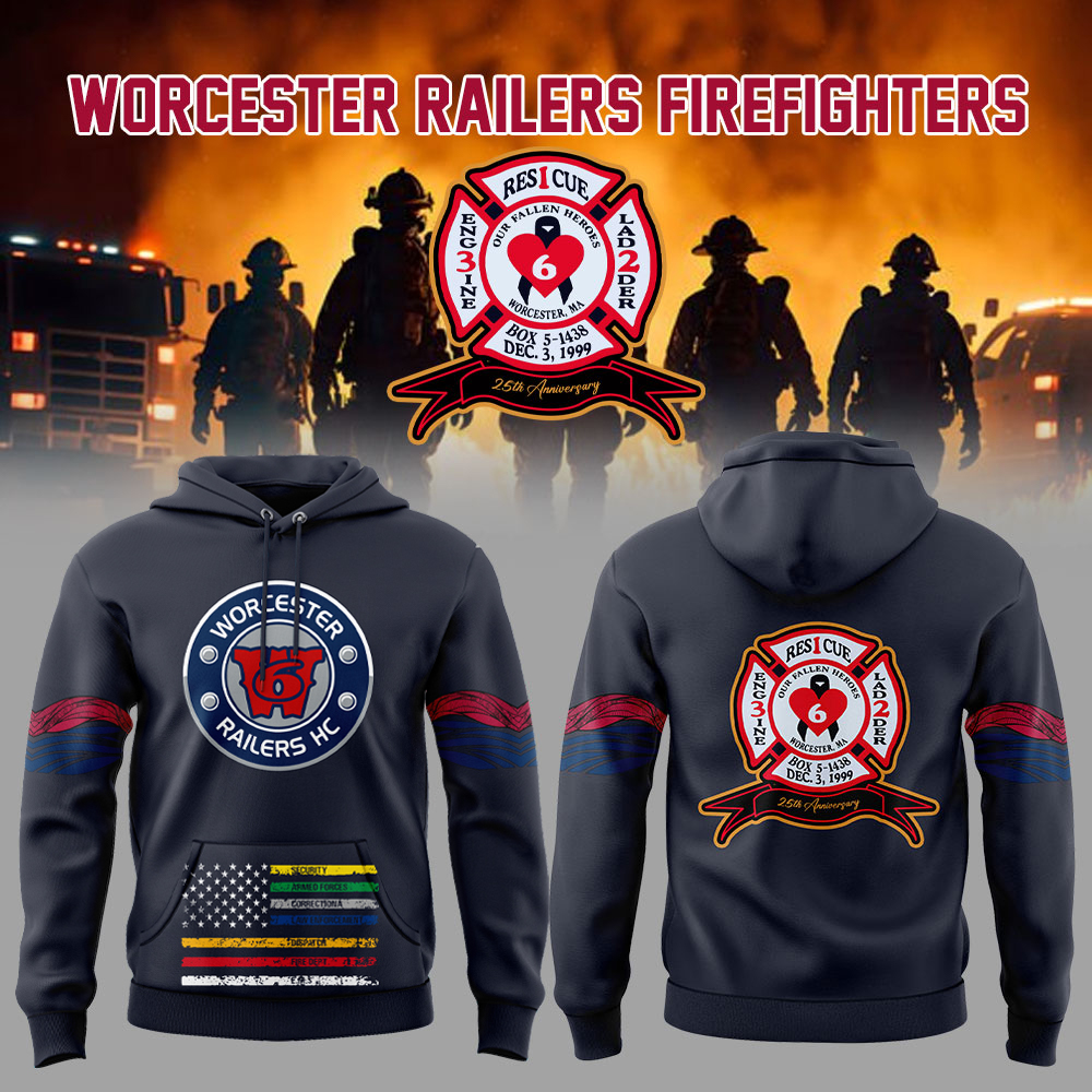 Worcester Railers Firefighters Hoodie Set+NT18122414ID10DS10 - Famjoys Worcester Railers Firefighters Hoodie Set+NT18122414ID10DS10 - Famjoys