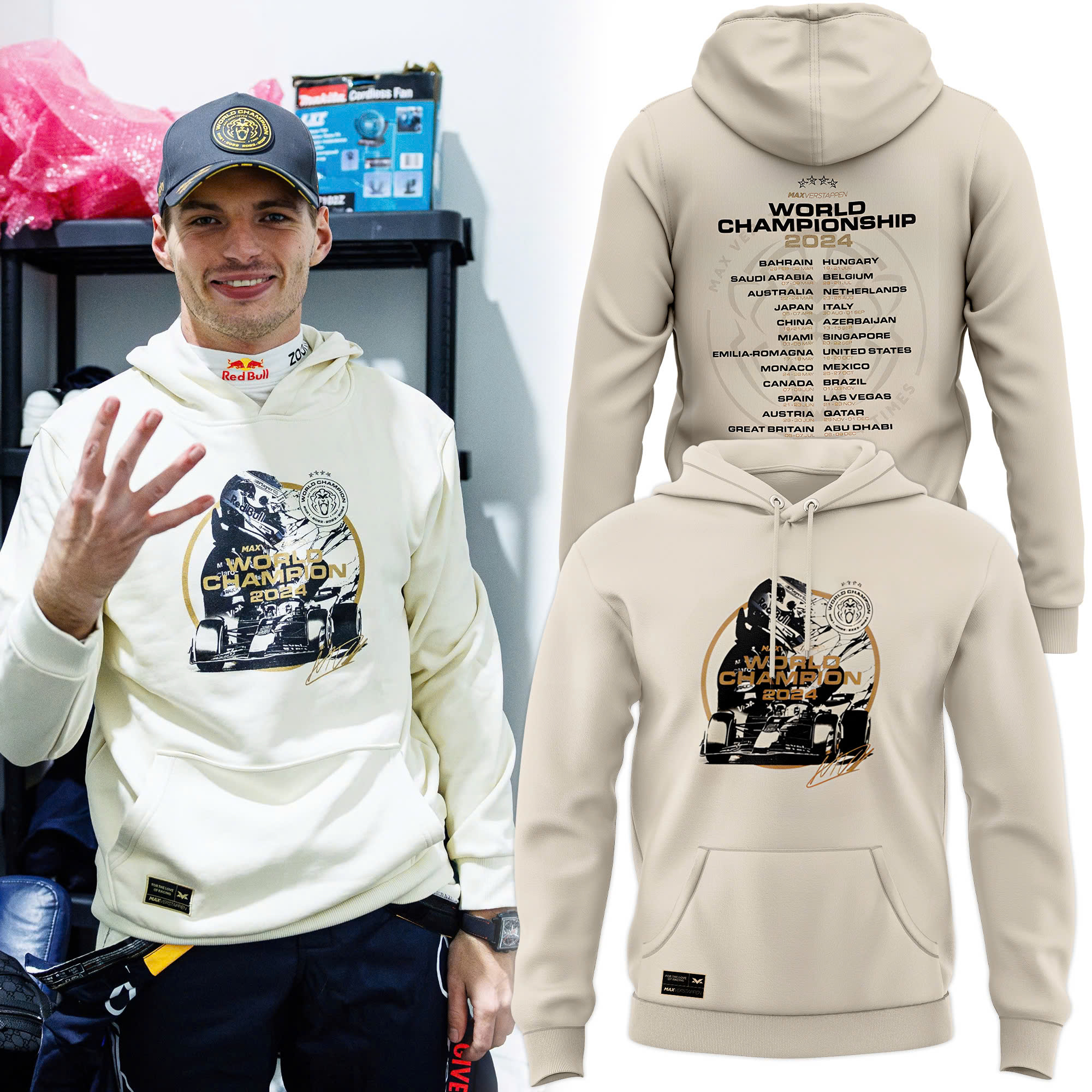 World Champion Hoodie Off White - Famjoys World Champion Hoodie Off White - Famjoys
