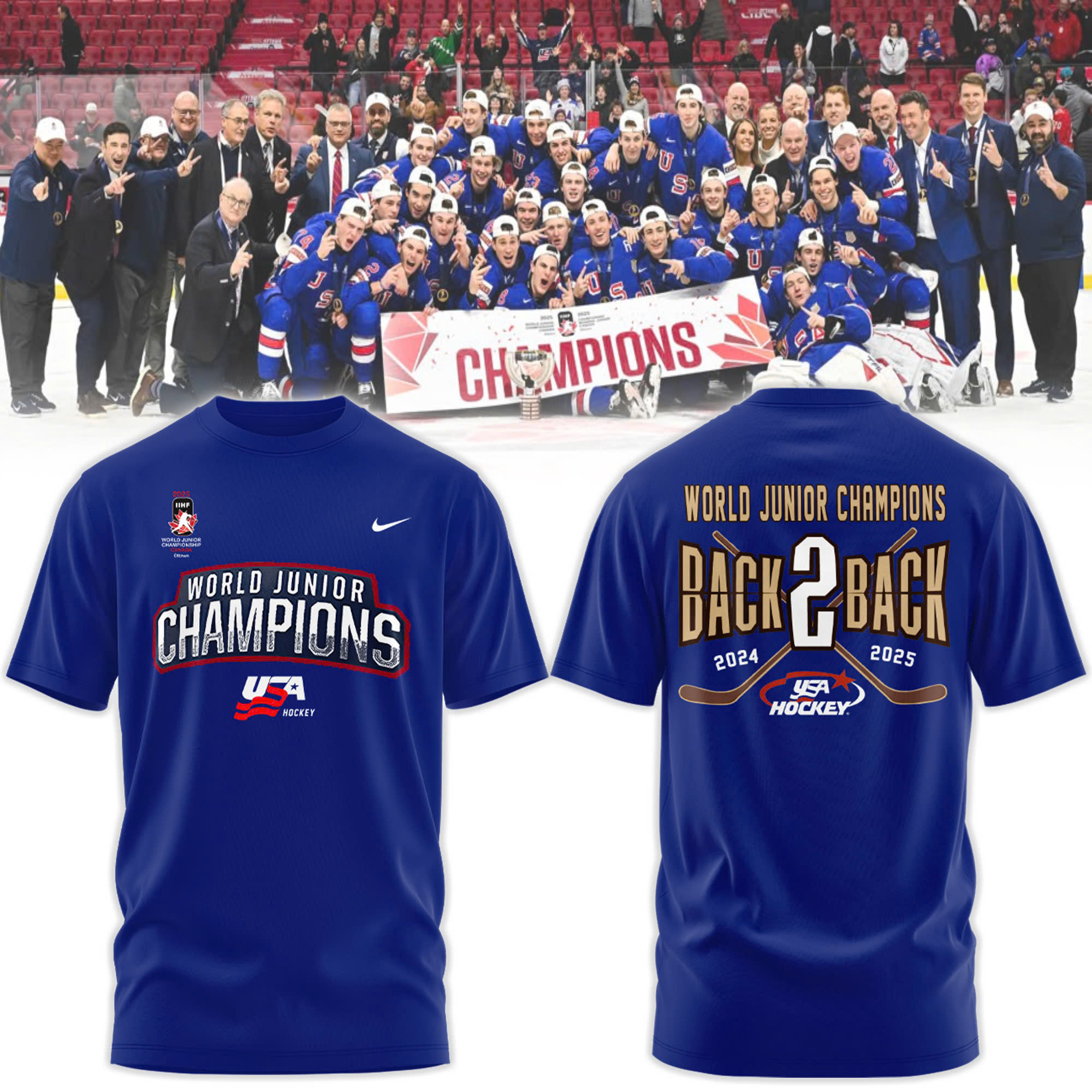 World Junior Ice Hockey Champions USA Hockey Hoodie V3 - Famjoys World Junior Ice Hockey Champions USA Hockey Hoodie V3 - Famjoys
