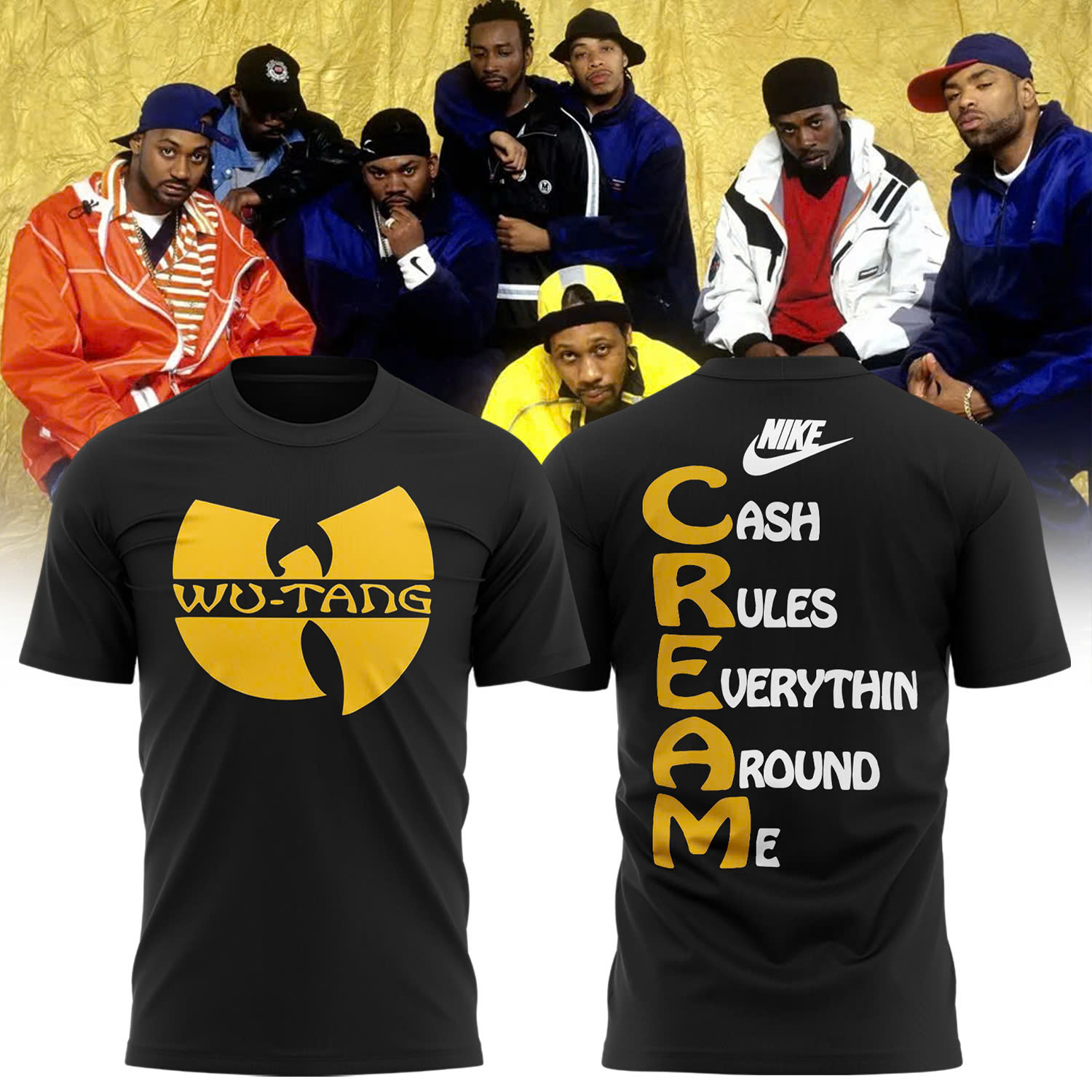 Wu-Tang Clan Cash Rules Everything Around Me Tee - Famjoys Wu-Tang Clan Cash Rules Everything Around Me Tee - Famjoys