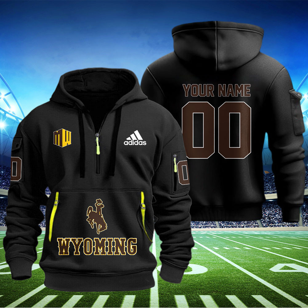Wyoming Cowboys Football Quarter Zip Hoodie - Famjoys Wyoming Cowboys Football Quarter Zip Hoodie - Famjoys