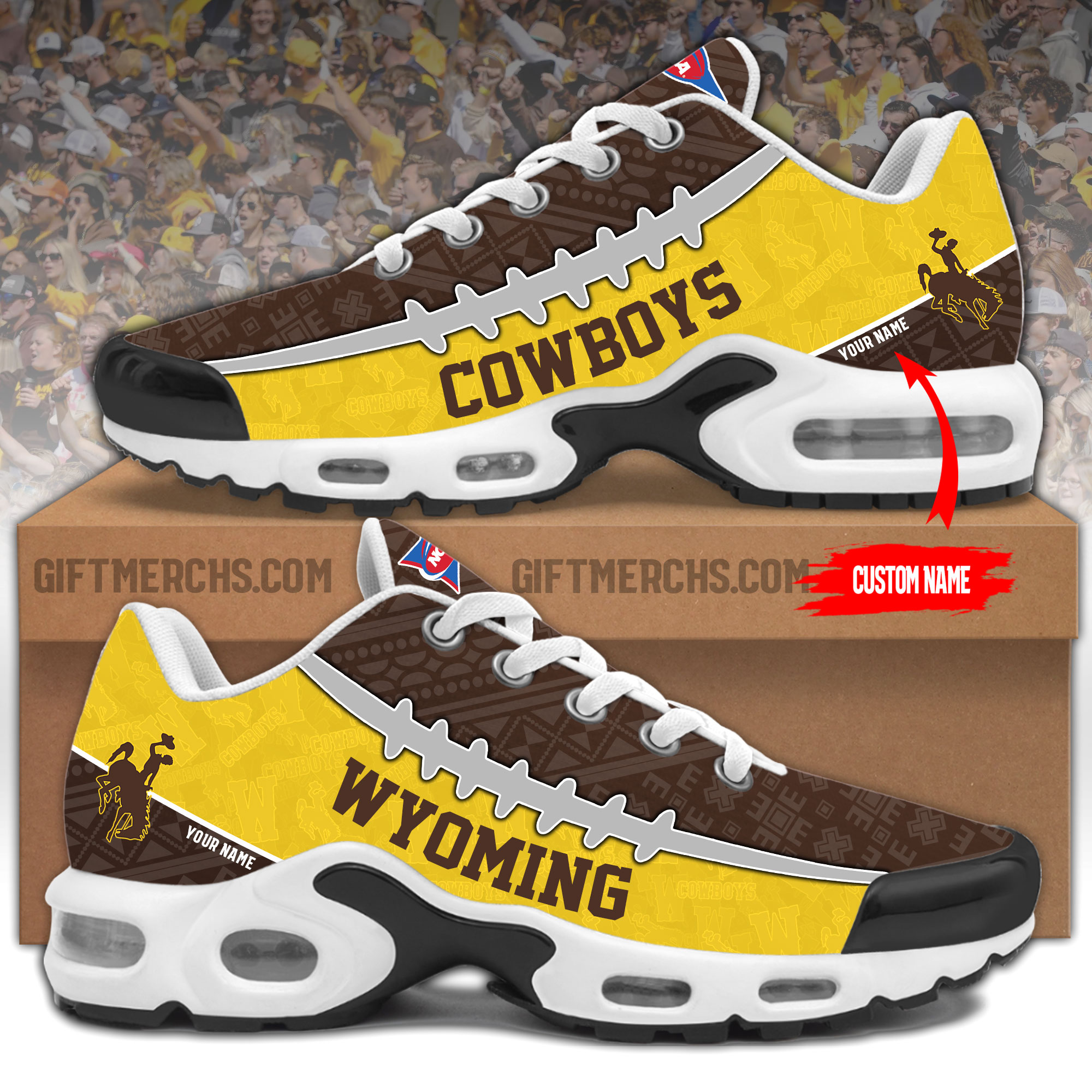 Wyoming Cowboys Personalized Shoes v2 - Famjoys Wyoming Cowboys Personalized Shoes v2 - Famjoys