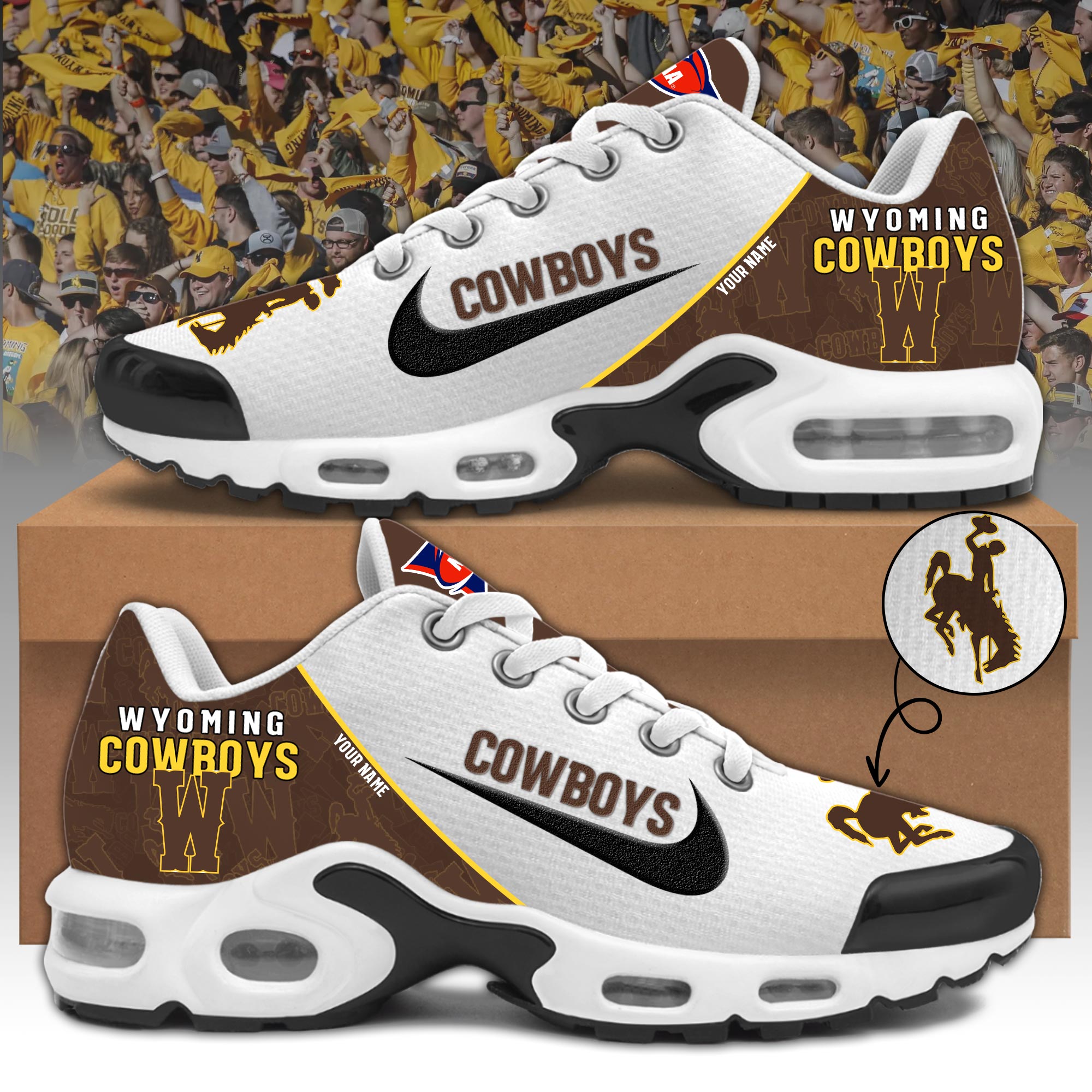 Wyoming Cowboys Personalized Shoes v6 - Famjoys Wyoming Cowboys Personalized Shoes v6 - Famjoys