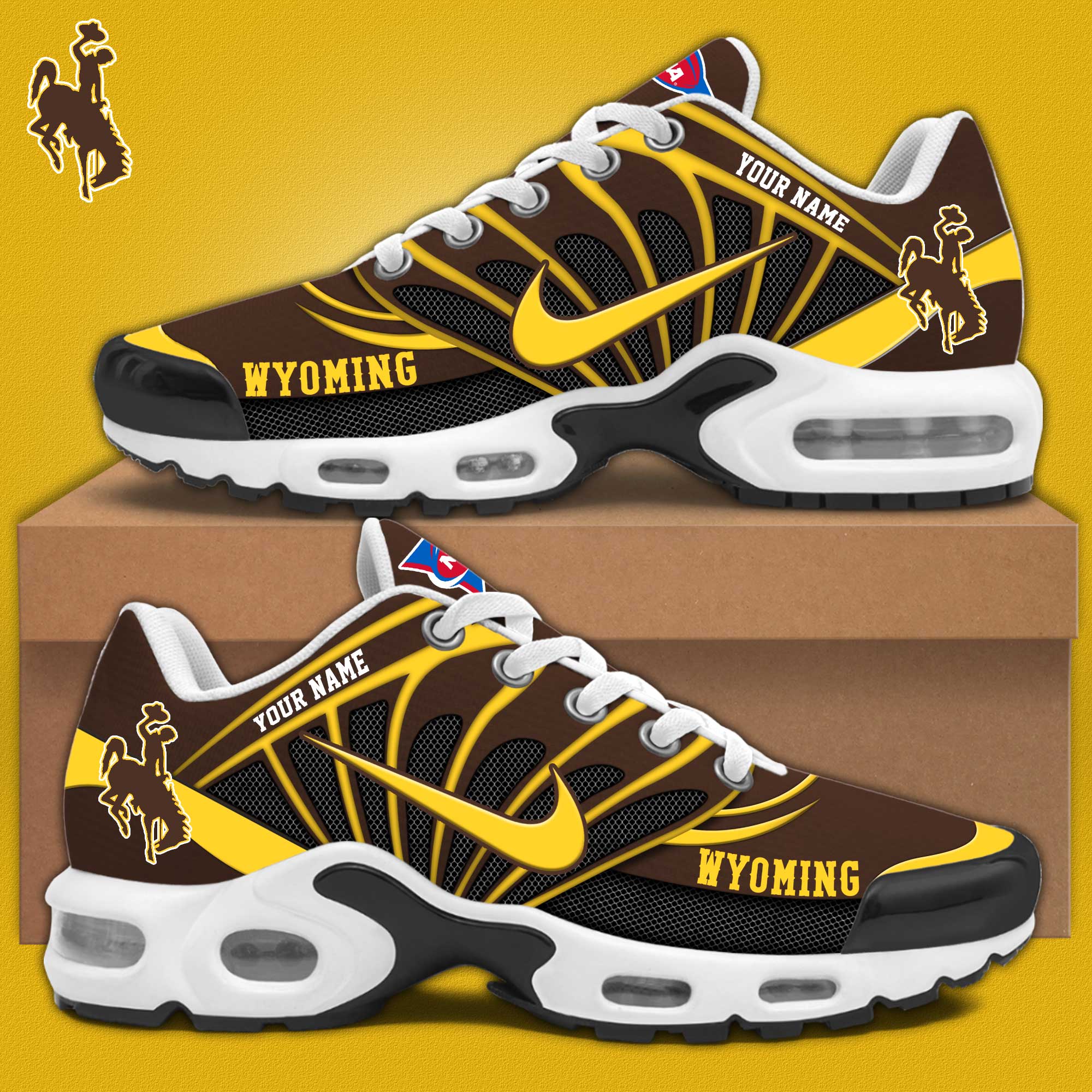 Wyoming Cowboys Personalized Shoes v7 - Famjoys Wyoming Cowboys Personalized Shoes v7 - Famjoys